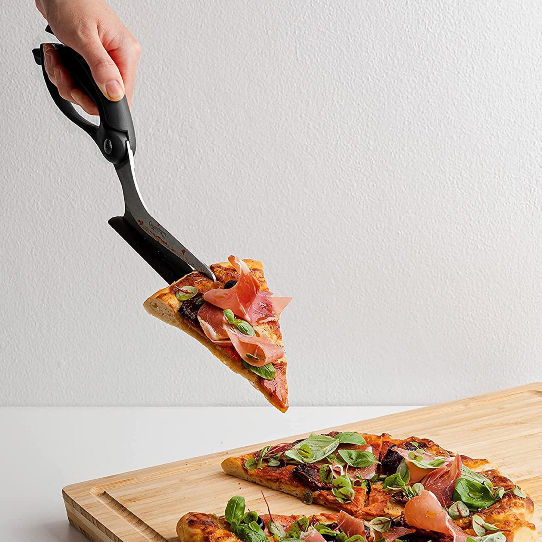 All-In-One Pizza Cutter Scissors W/Protective Server 4