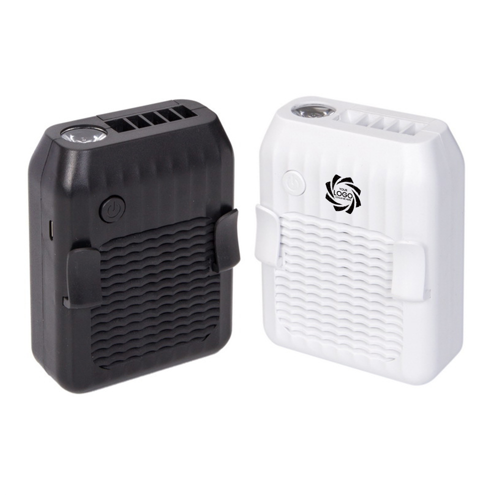 Portable waist clip fan with strong light flashlight and power bank 5