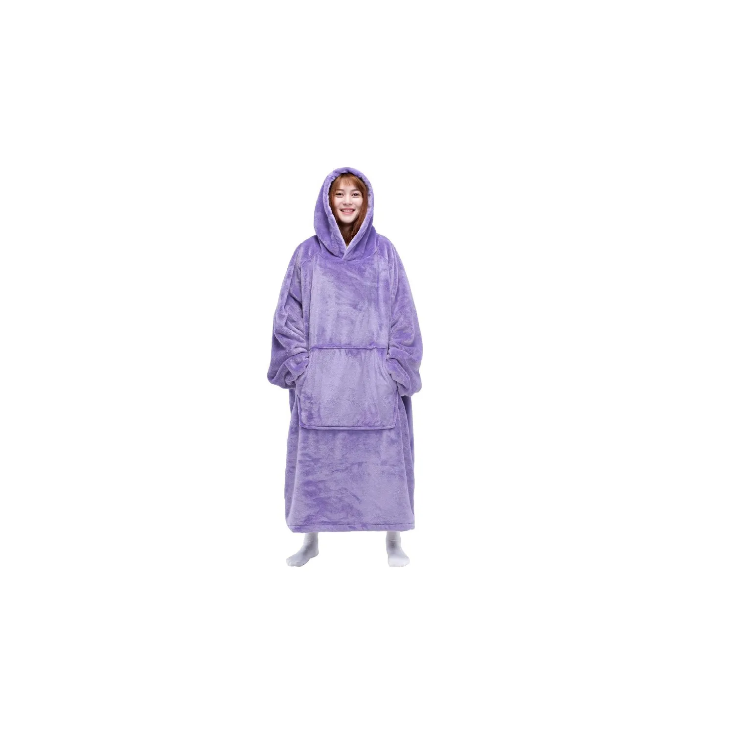 Oversized Microfiber & Sherpa Wearable Blanket 2
