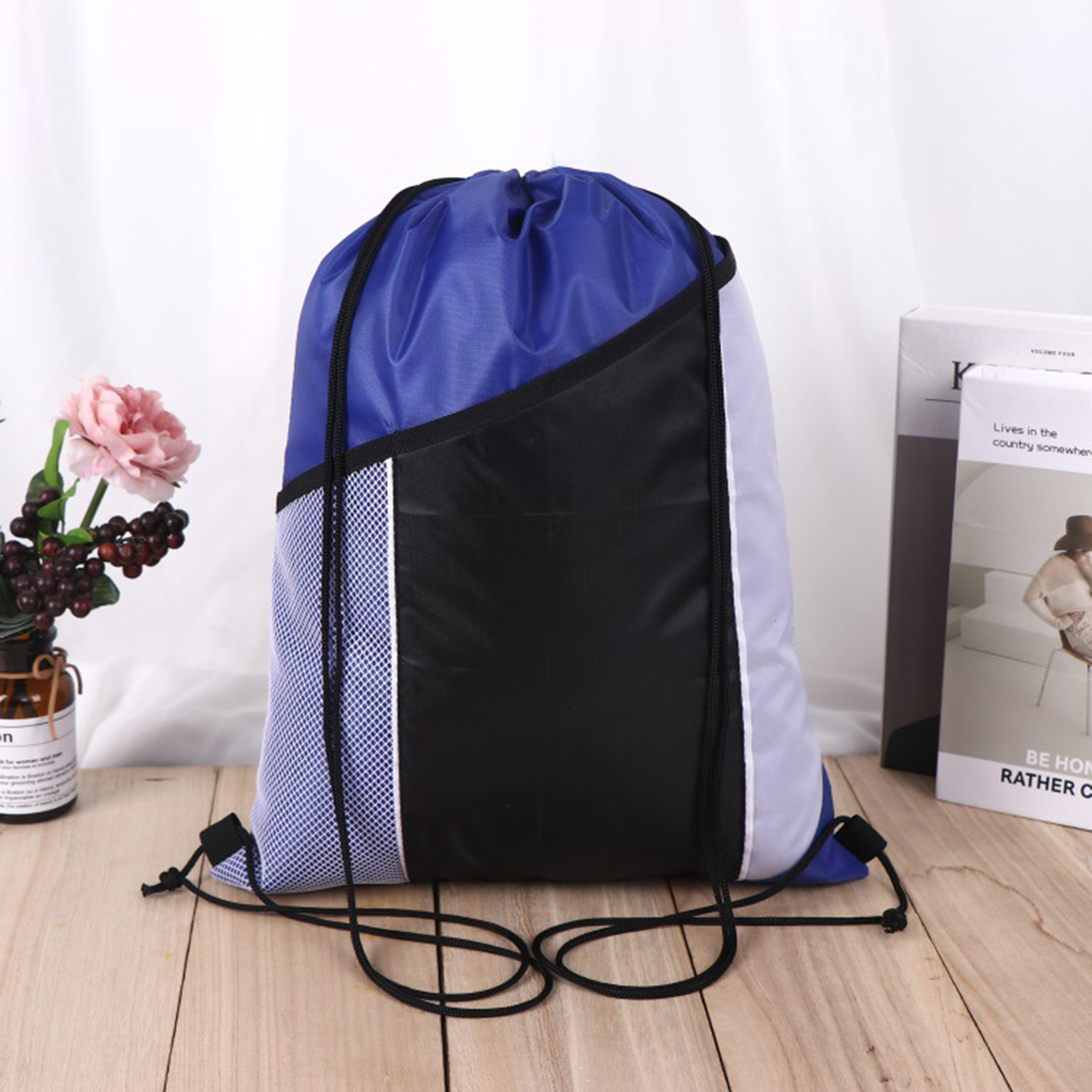 Two Tone Waterproof Mesh Cinch Bag 1