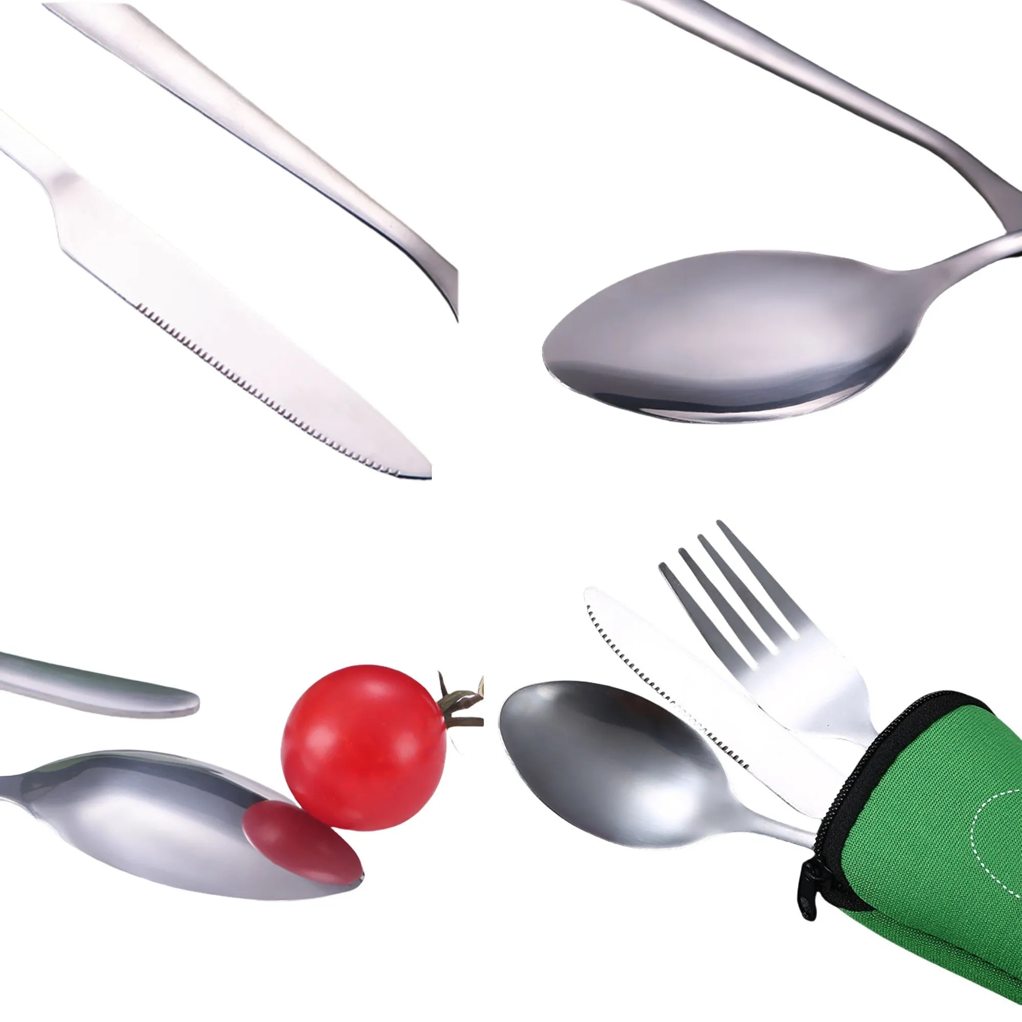 Reusable Travel Cutlery Flatware Set 11