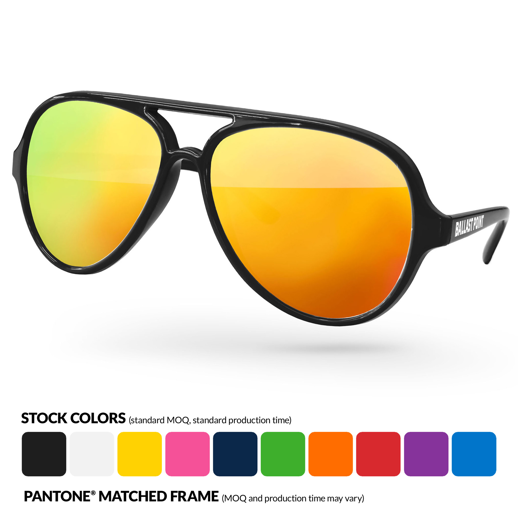 Aviator Sport Mirror Sunglasses w/ Arm Imprint 8