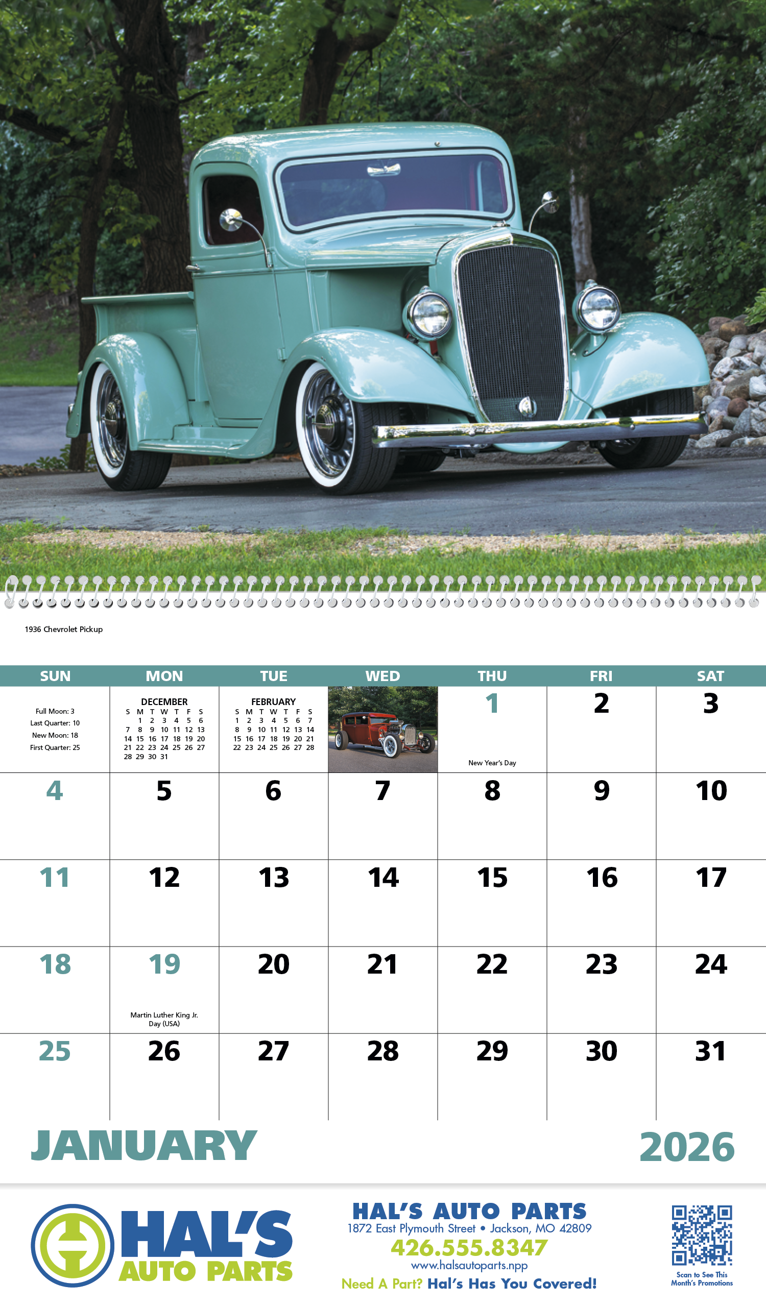 Good Value™ Street Rods - Spiral Calendar 3