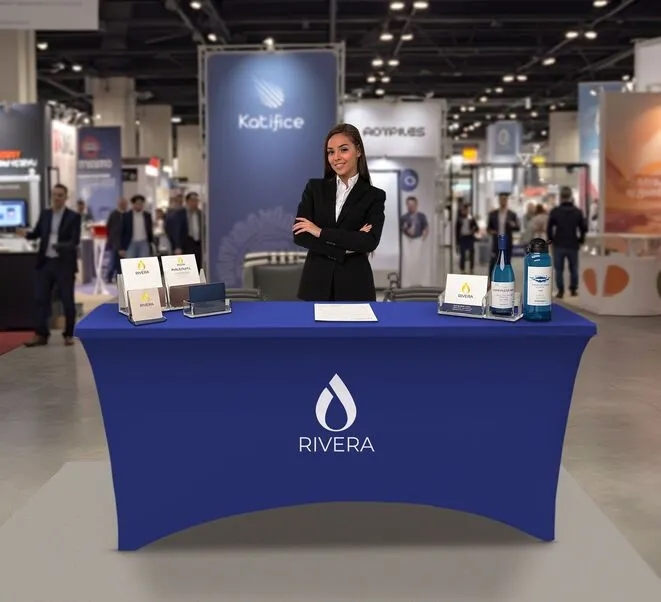 Stretch Table Cover - 4 sided with Zipper back (8' x 2.5') 1