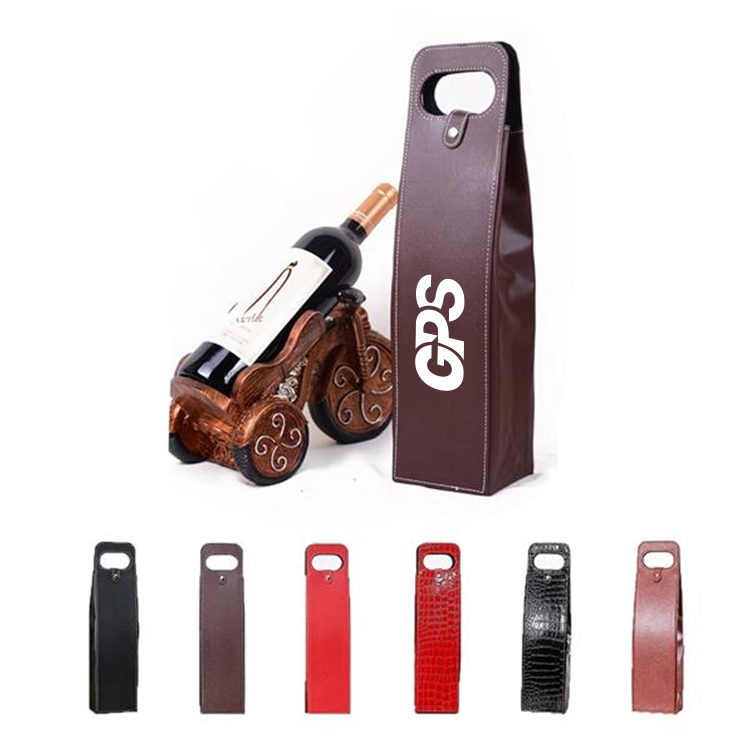 Leather Wine Tote Bag