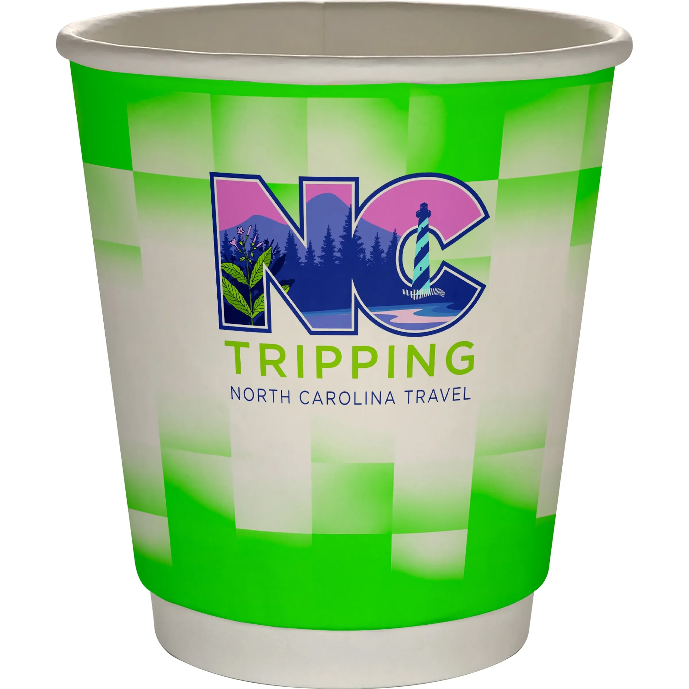10 oz Full Color Shaded Checkers Insulated Paper Cup 17