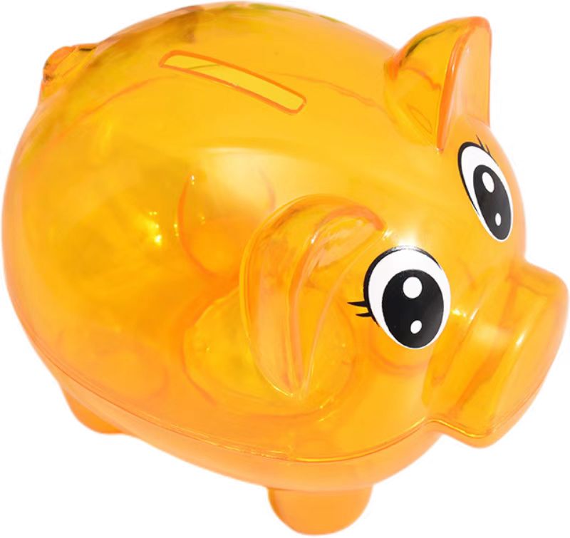 Plastic clear piggy bank 4