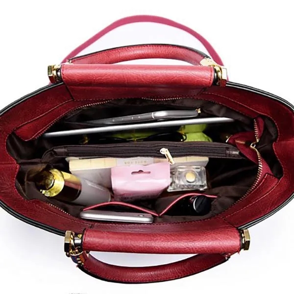 Embossed Floral Leather Handbag 6