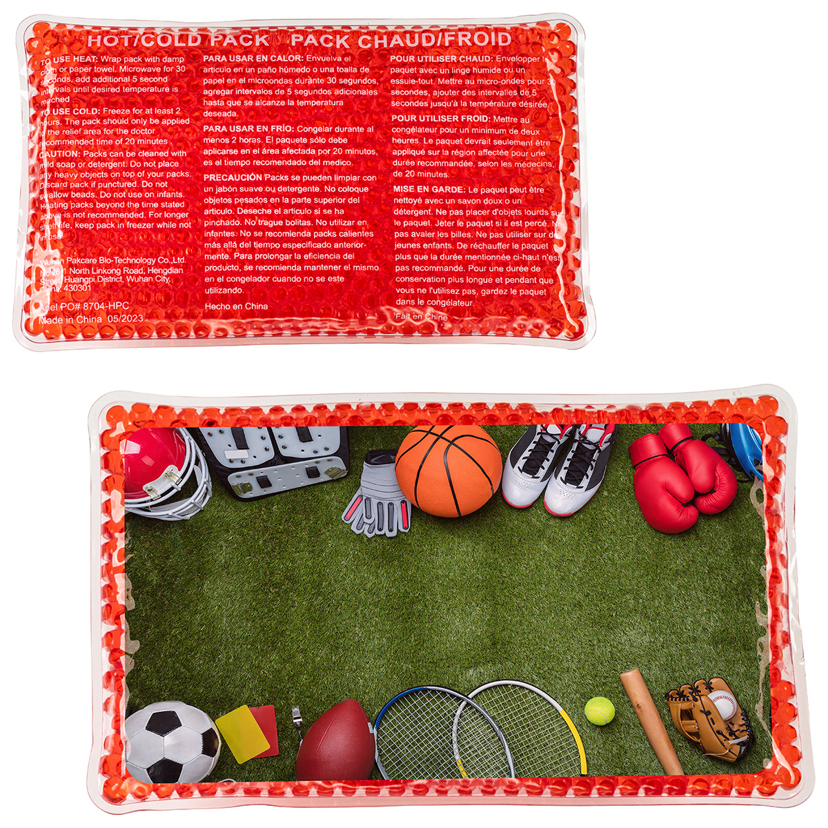 Team Sports Large Rectangle Aqua Pearls™ Hot/Cold Pack 3