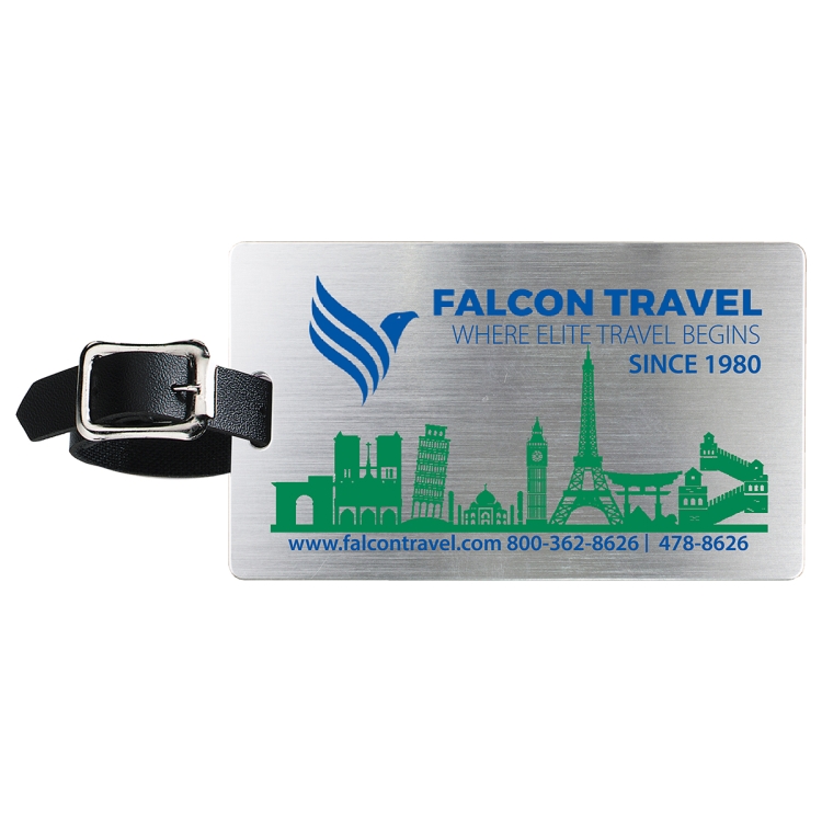 "Kingcobra" Brushed Aluminum Kwik Seal® Backing Luggage Bag Tag 7
