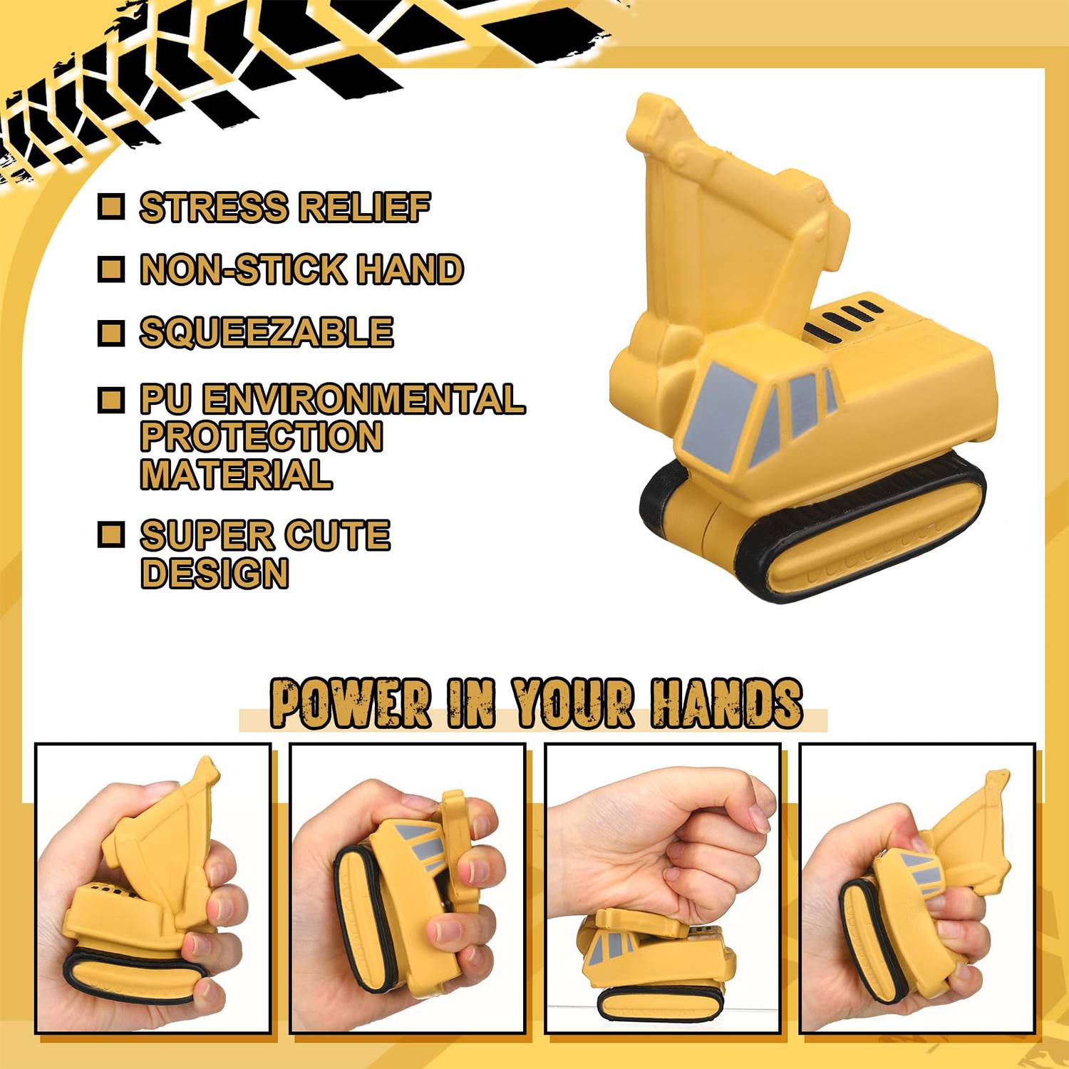 PU Foam Backhoe Stress Reliever Toys 6