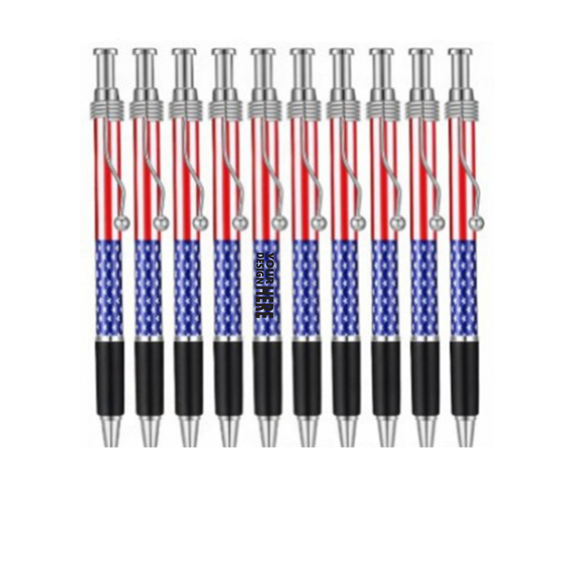 Click Ballpoint Pen With American Flag Pattern 2