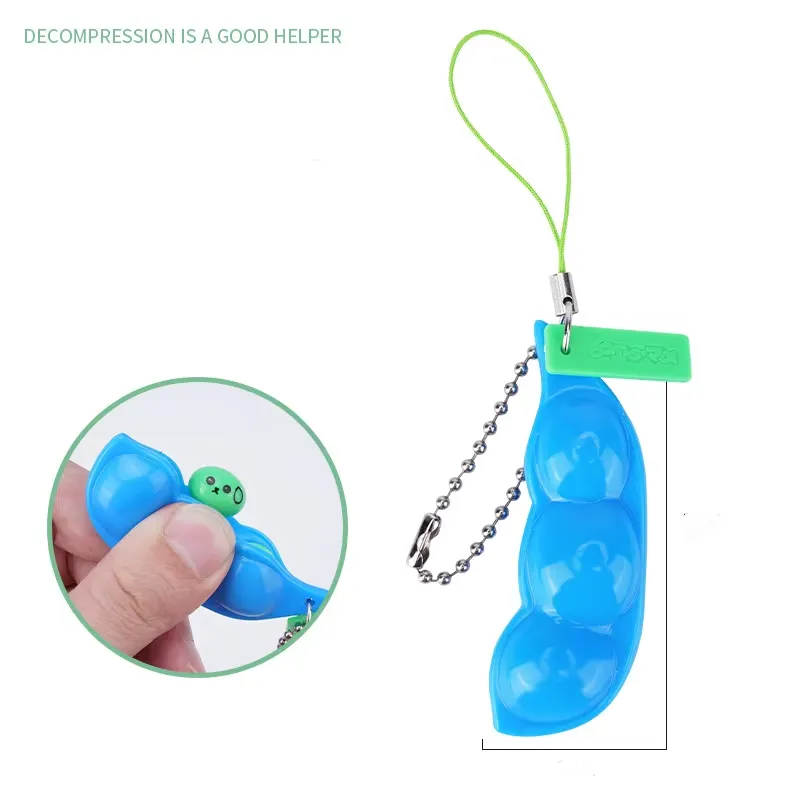 3Pcs Squeeze-A-Bean Edamame Keychain 11
