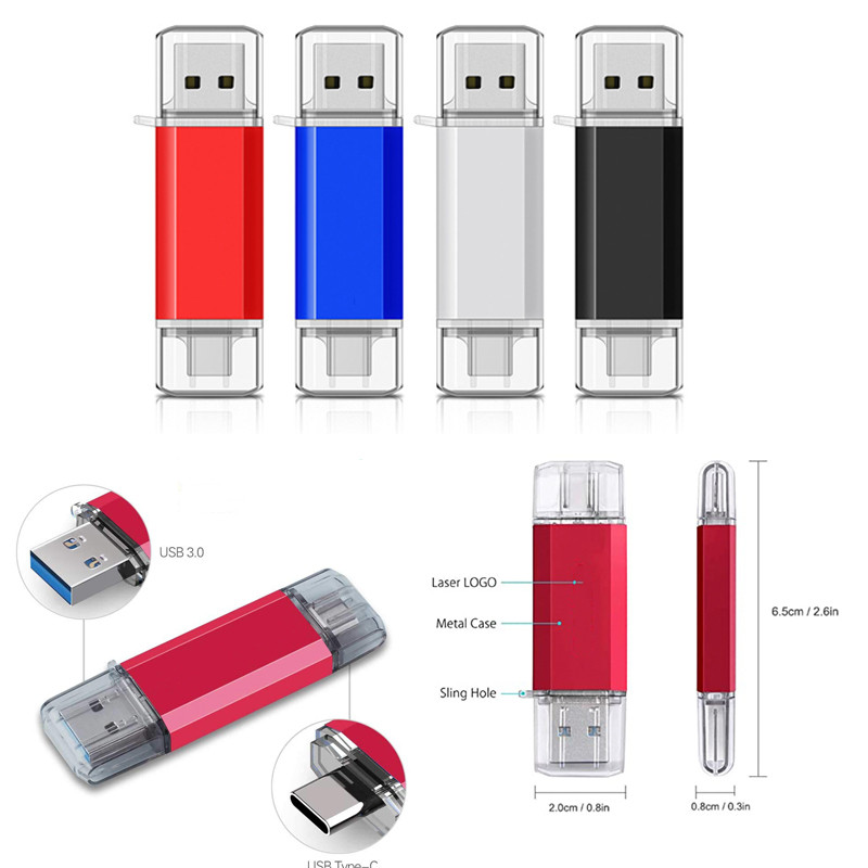 Metal Flat Style Dual Interface USB Flash Drive (16GB) 1
