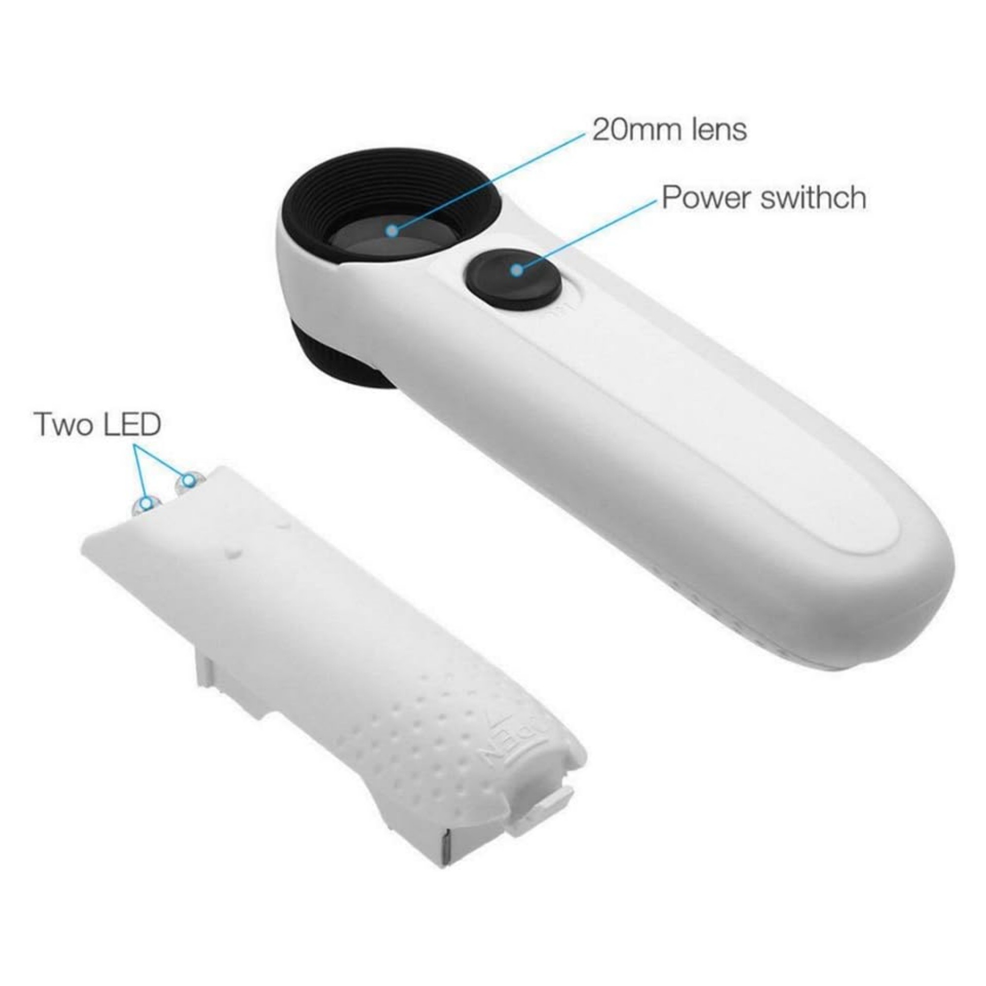 40x High Power Hand Held Magnifier With 2-LED Light 2