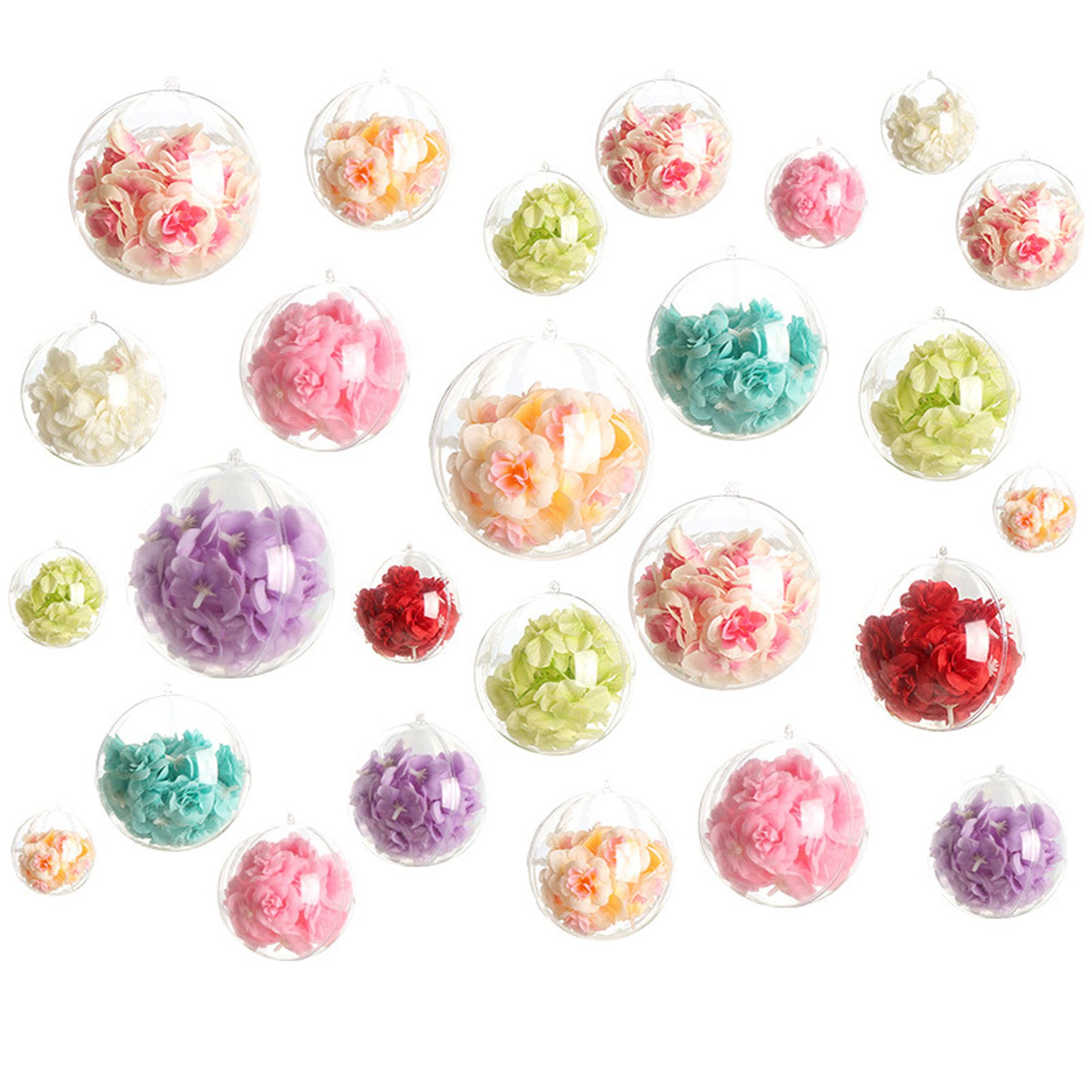 Plastic Clear Christmas Ball Ornaments- 2 Hemisphere 4