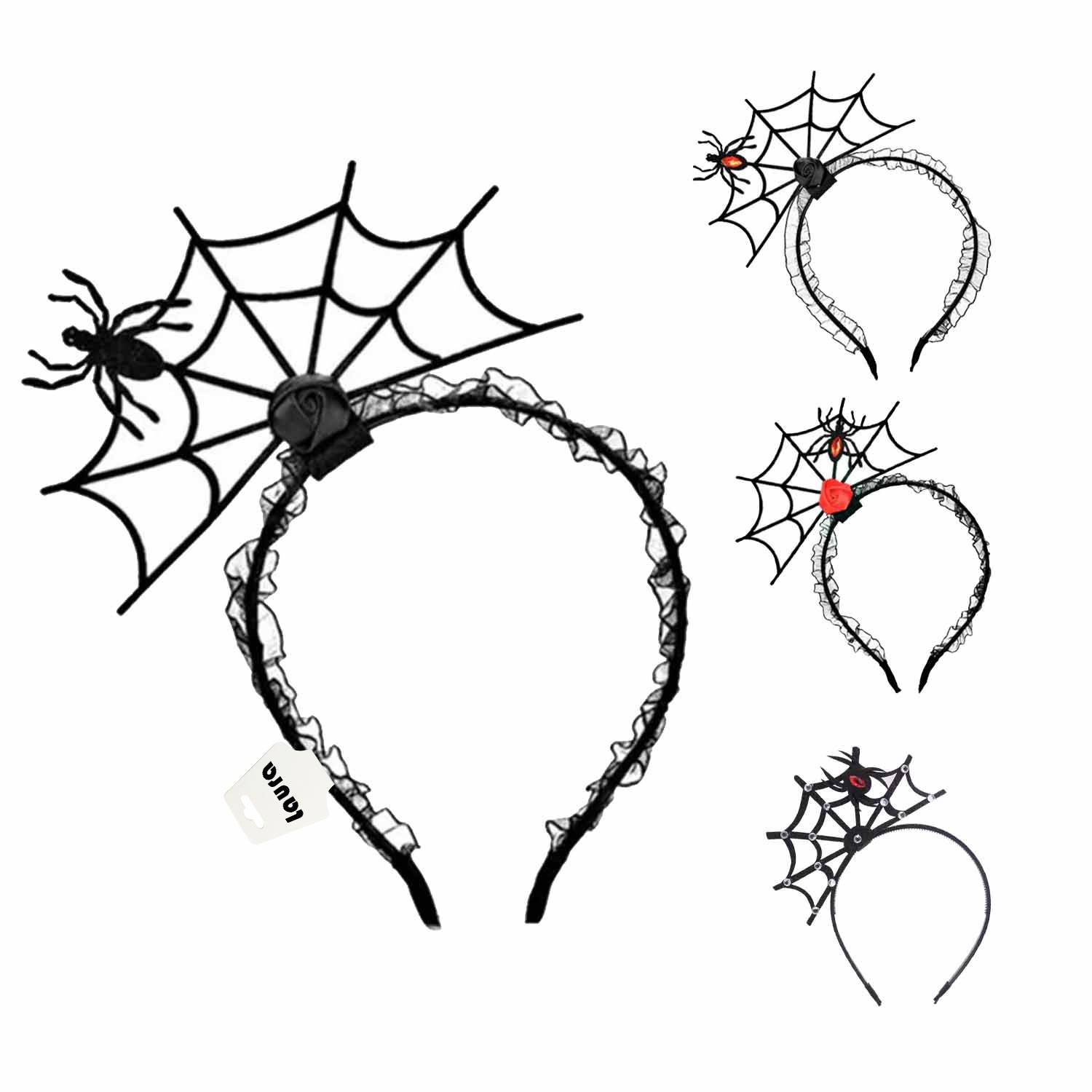 Halloween spider web headband 2