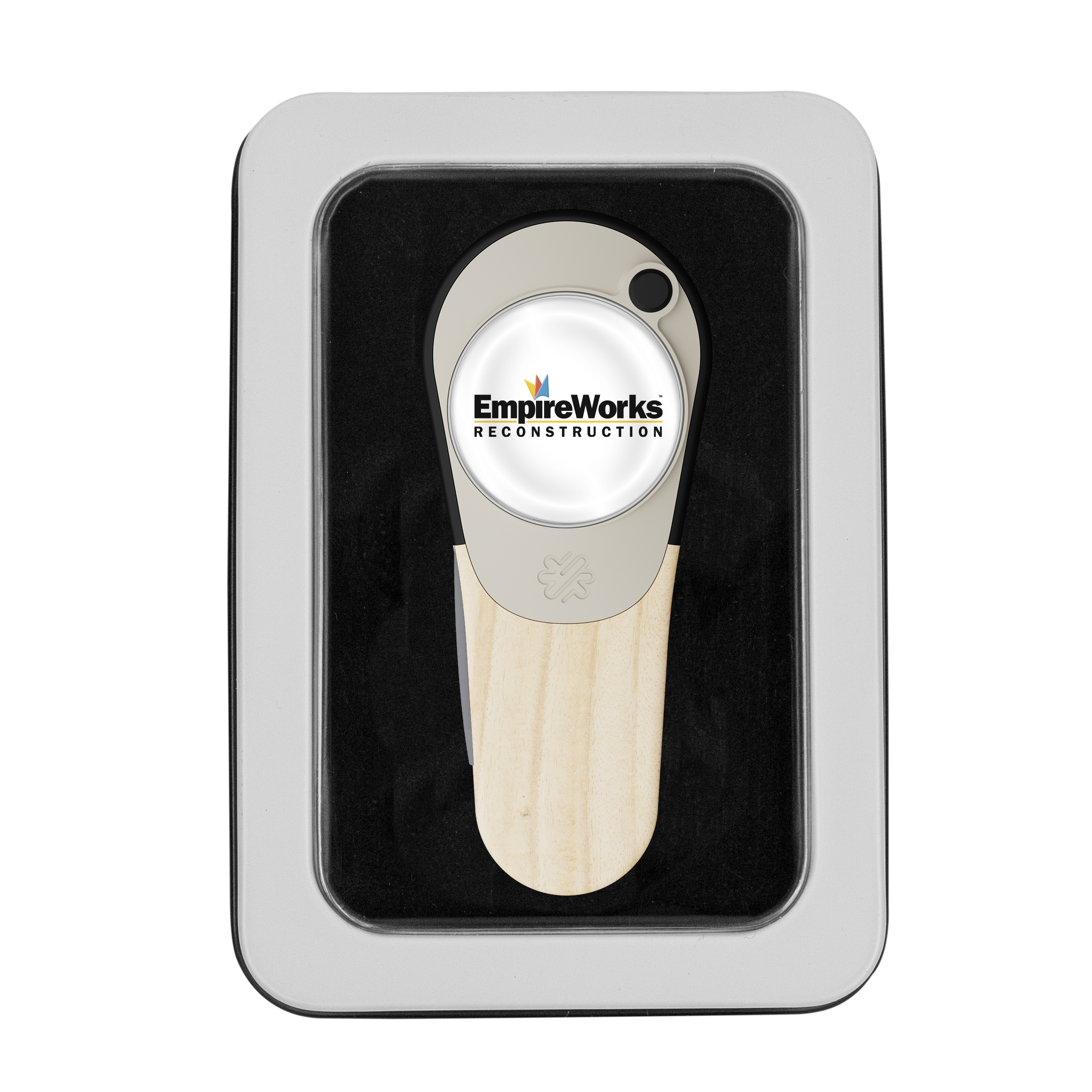 Pitchfix Woodie Golf Divot Repair Tool in Window Tin 17