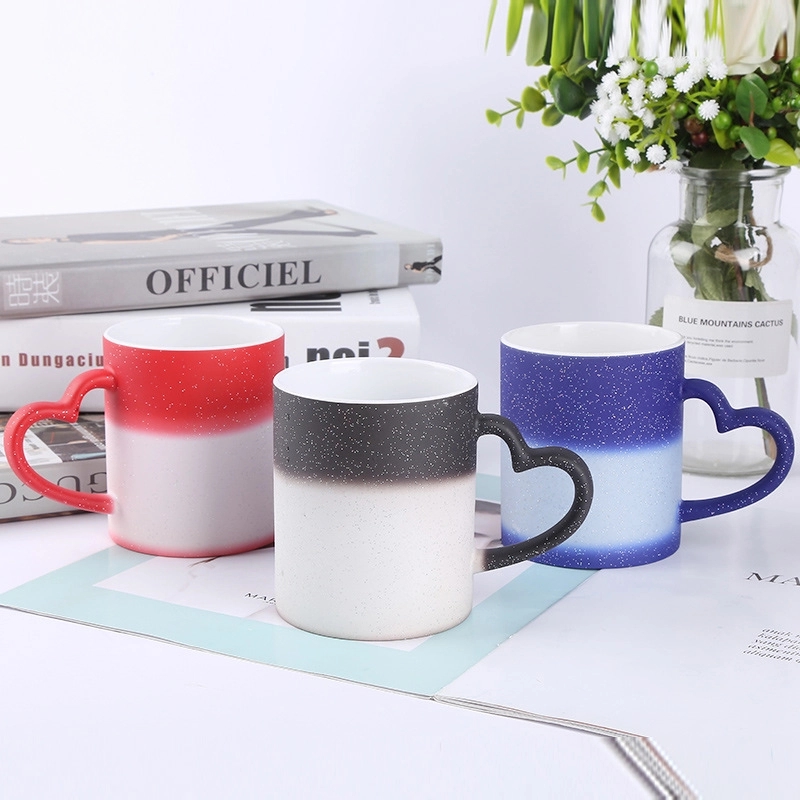 Custom 12 oz Ceramic Mug Coffee Cup With Heart Handle 2