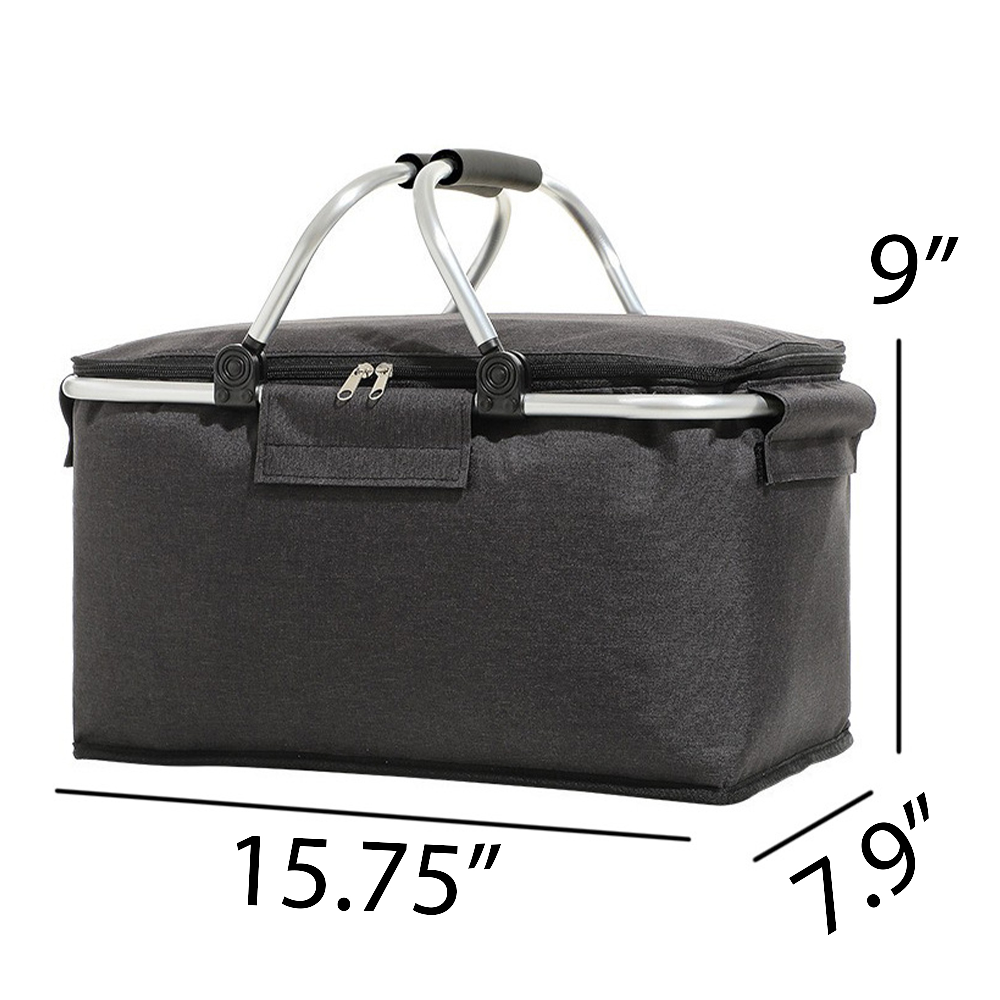 Portable Collapsible Insulated Picnic Basket With Handles 4