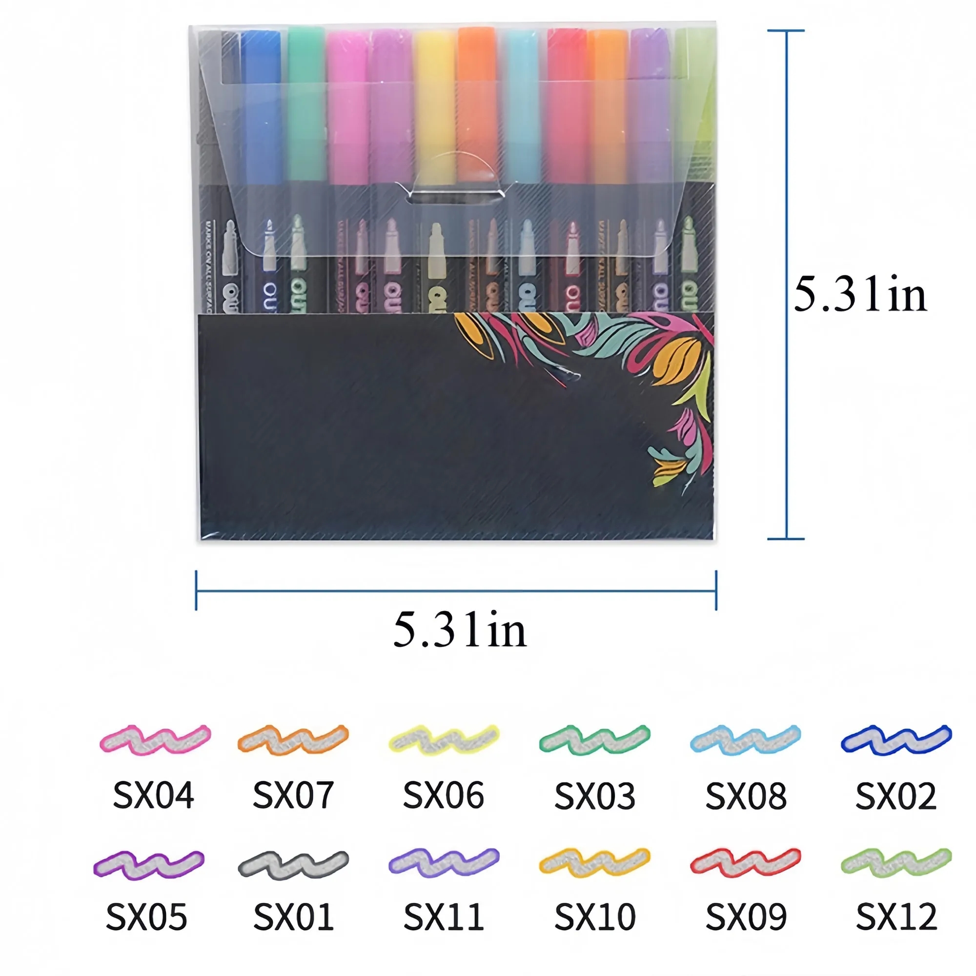 Vibrant Double Line Outline Marker Set For Drawing DIY 7