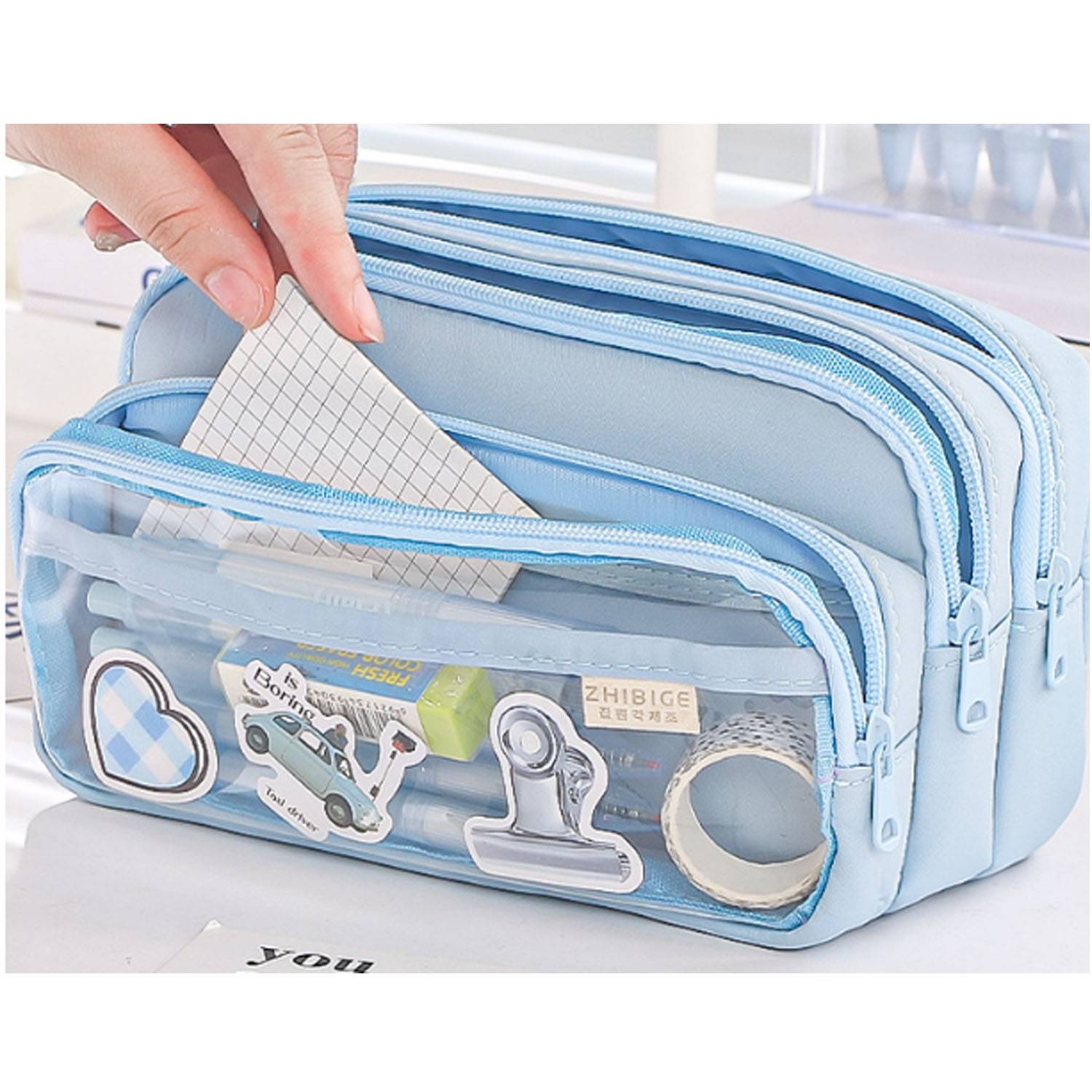 Transparent Simple Large Capacity Pencil Case 4