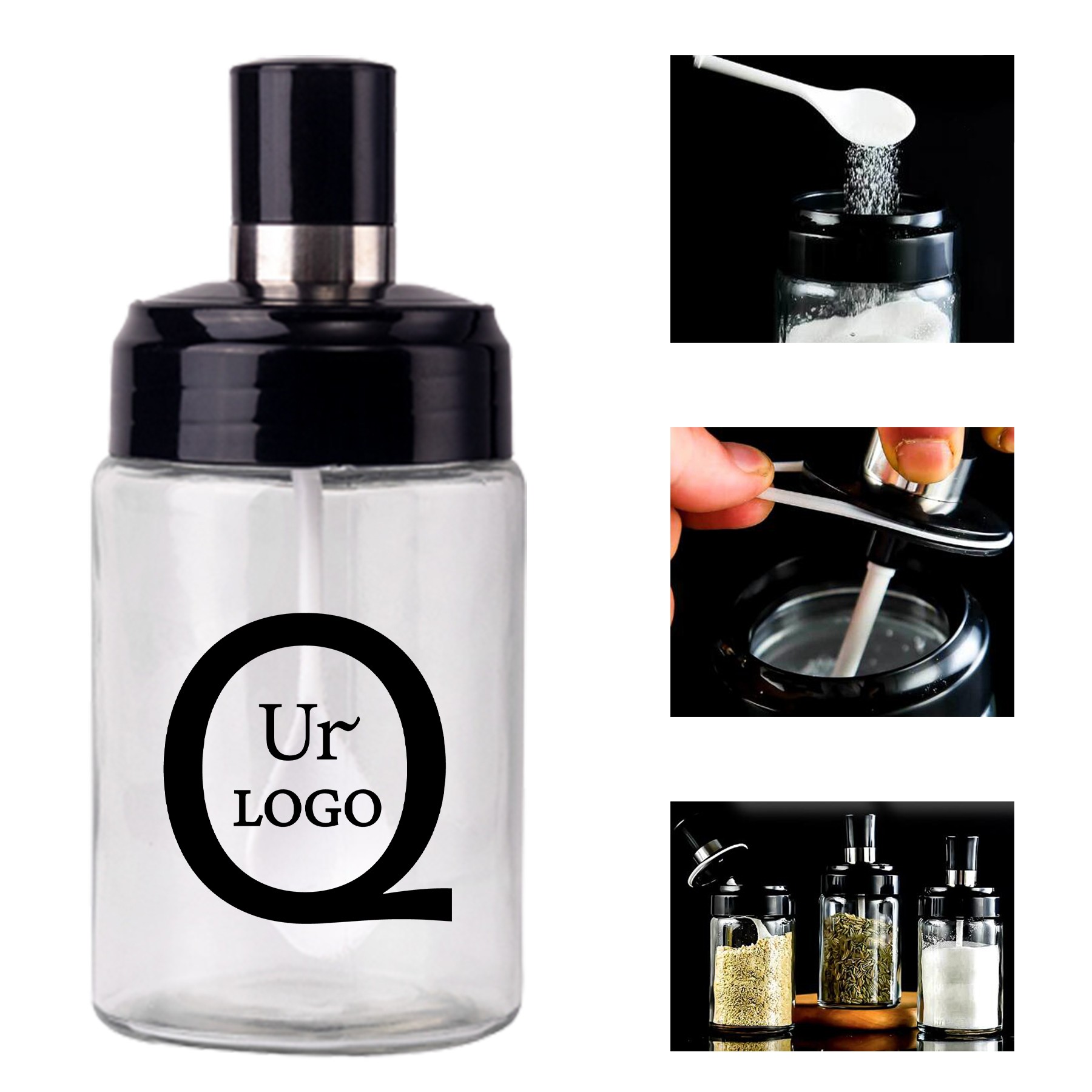 Glass Transparent Spice Jar