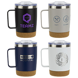 Sapora 12 oz Vacuum Insulated Stainless Steel Mug with Cork Base 27