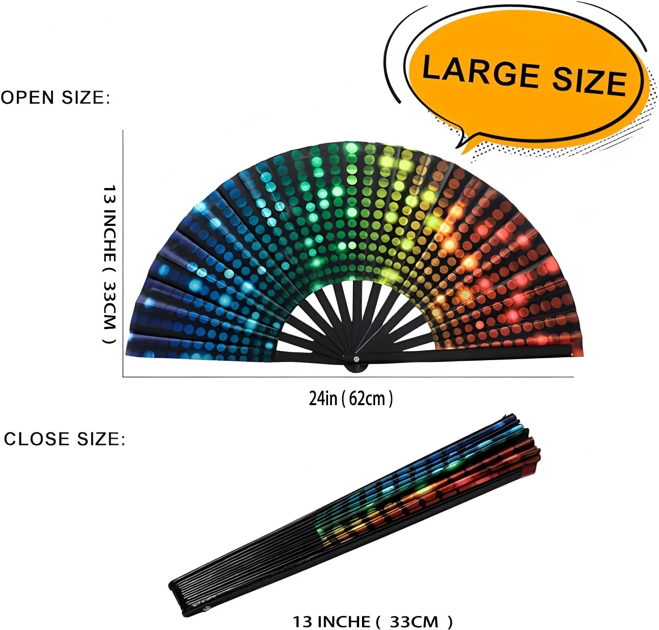 Fabric Folding Hand Fan with Plastic Frame 5