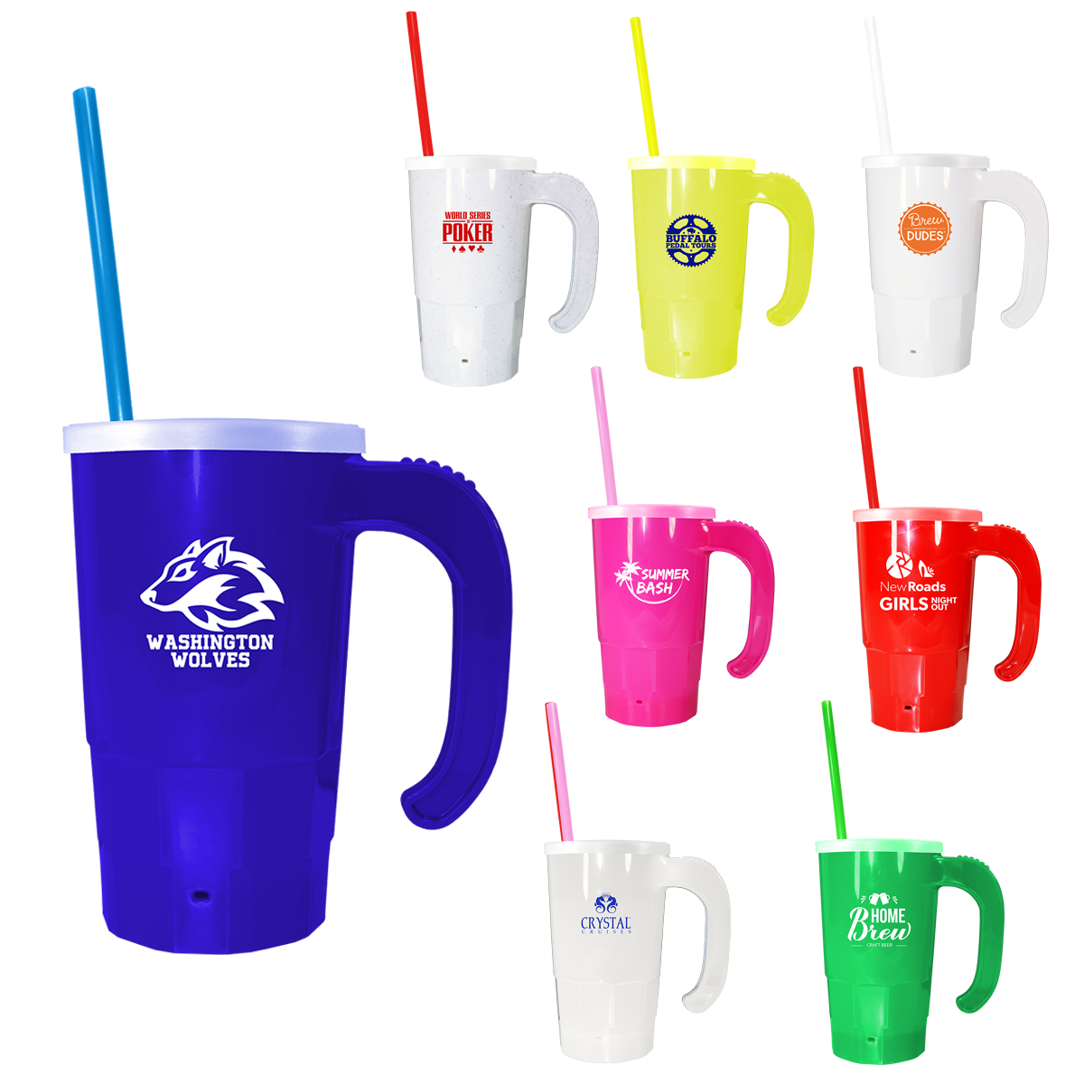 20 oz. Stackable Beer Stein/Straw/Lid Set 27