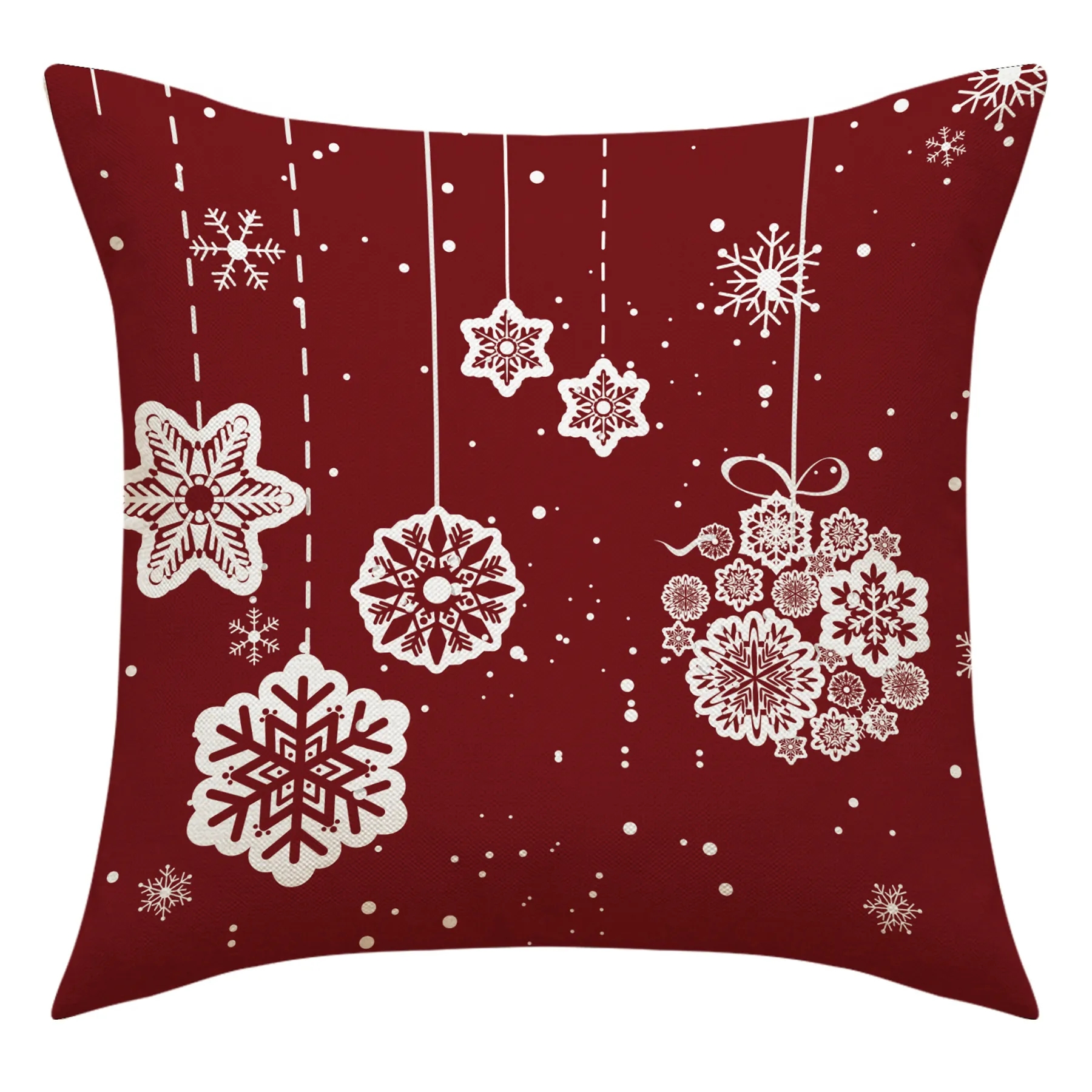 Flax Red Christmas Cushion Pillowcase 5
