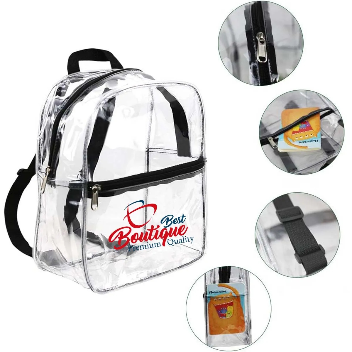 Unisex Stadium Approved Heavy Duty PVC Clear Mini Backpack 4