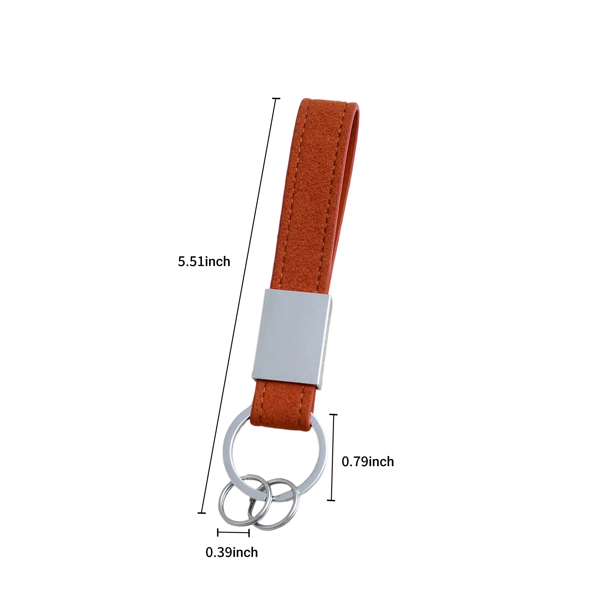 Suede Car Keychain with Zinc Alloy Pendant 8