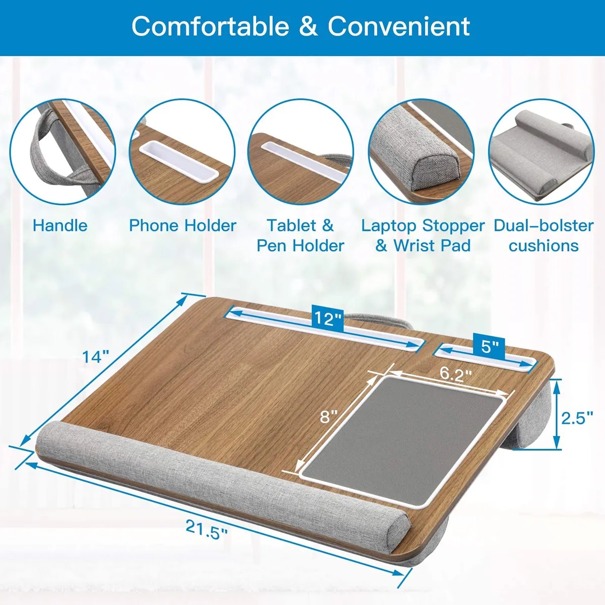 Portable Lap Desk for Laptop with Cushion 6