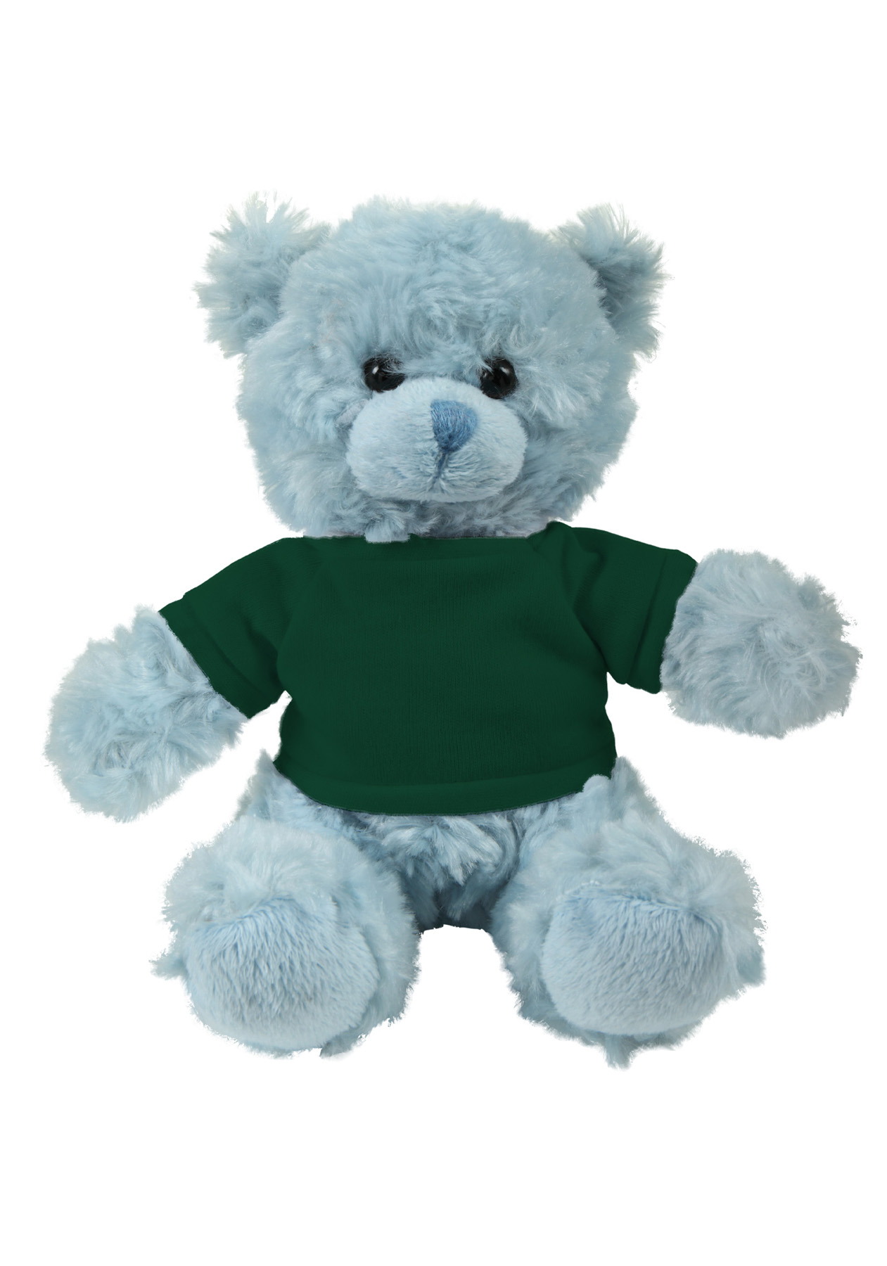 soft plush Blue Curly Sitting Bear with t-shirt 3