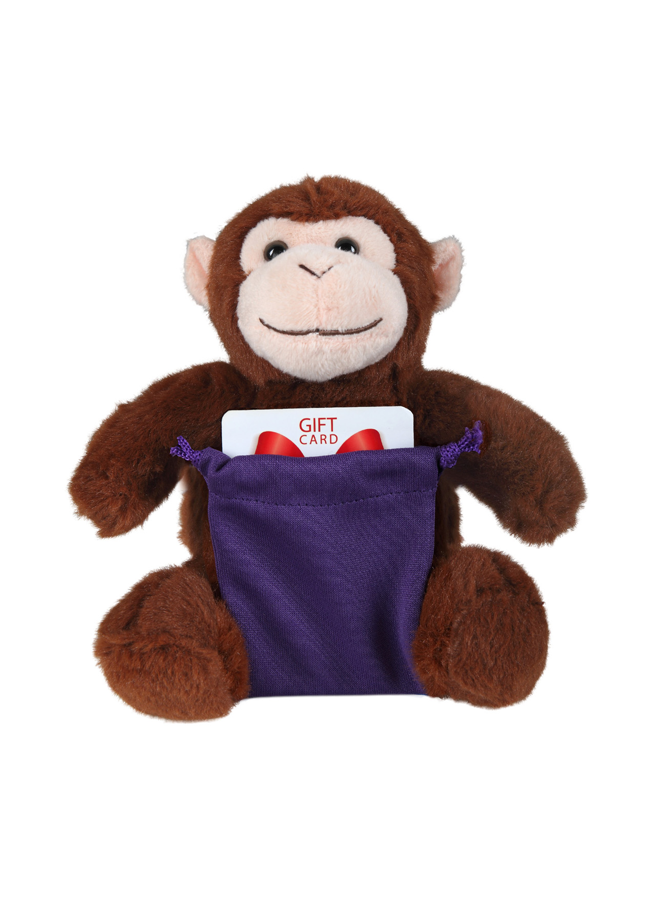 soft plush Monkey with gift card sack