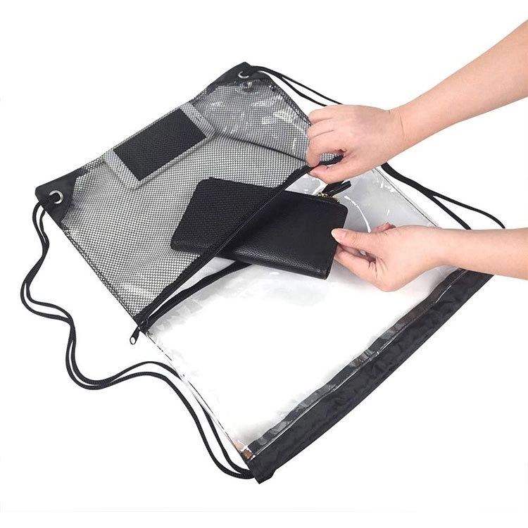 Clear Drawstring Bag With Mesh 4