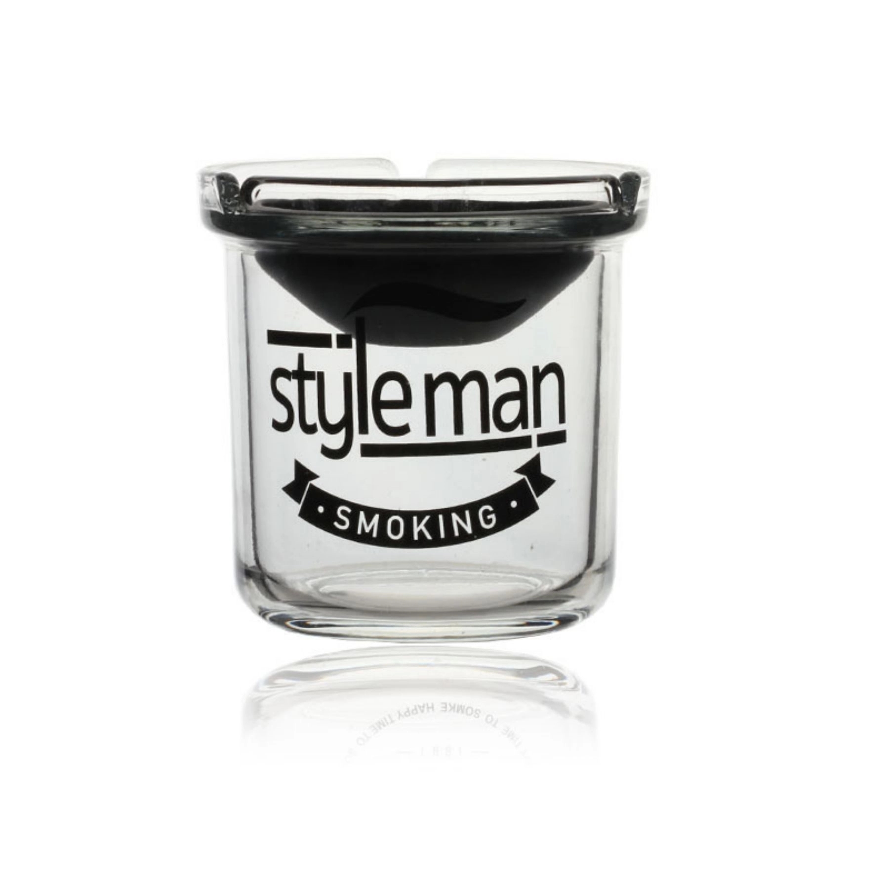Glass Ashtray With Stainless Steel Funnel Lid Windproof  Cig 5