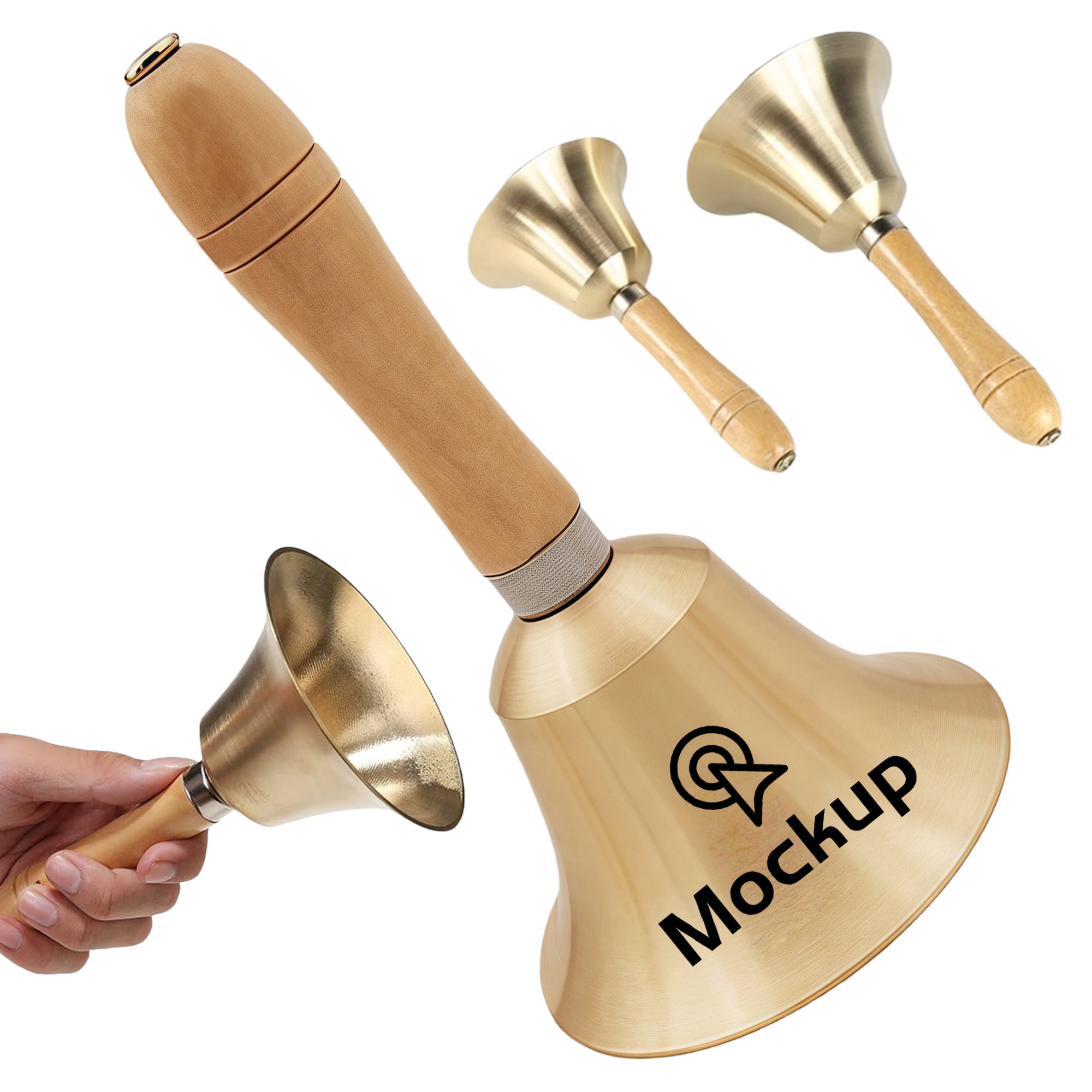 Brass Training Wooden Handbell 3