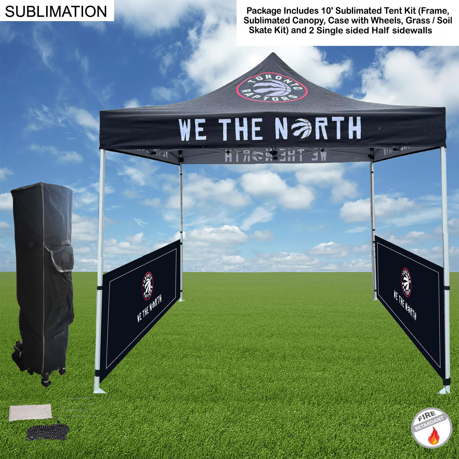 Tent Sidewalls Package,10' Sublimated Tent Kit and 2 Half single sided sidewalls 12