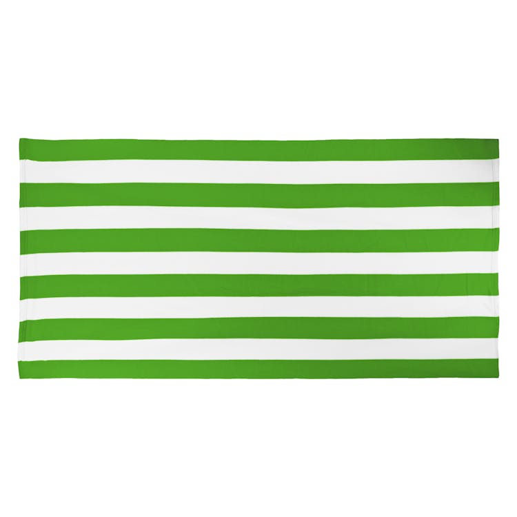 Cabana Stripe Microfiber Beach Towels - Lime Green 30' x 60" 2