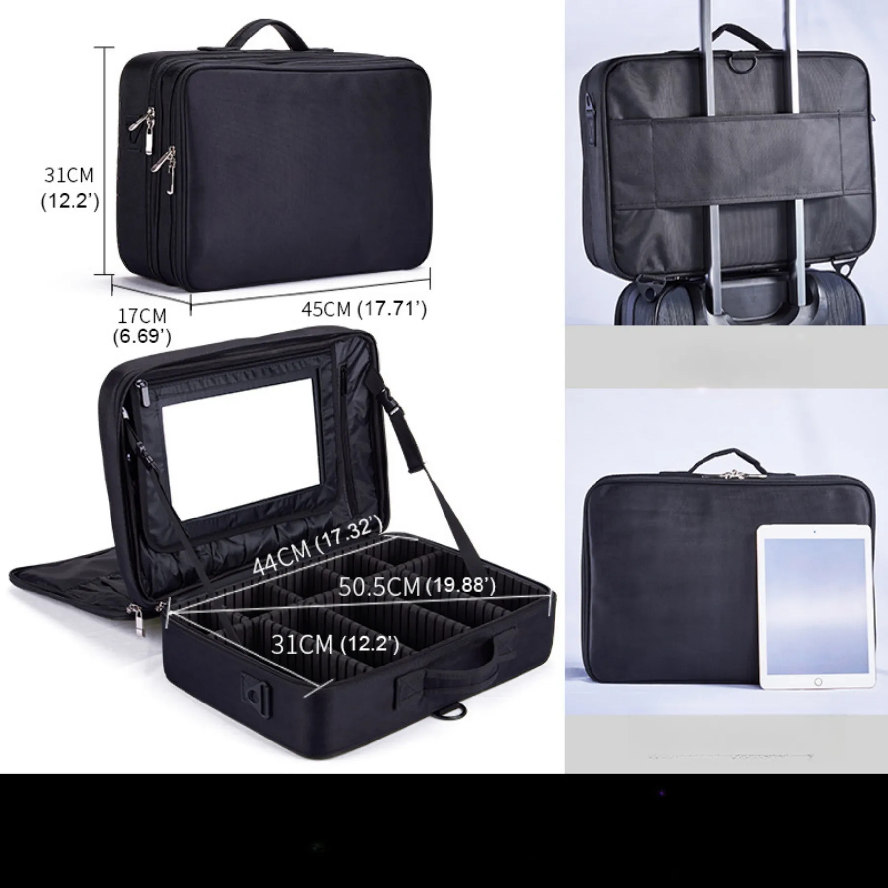 Travel Makeup Bag with Mirror 2
