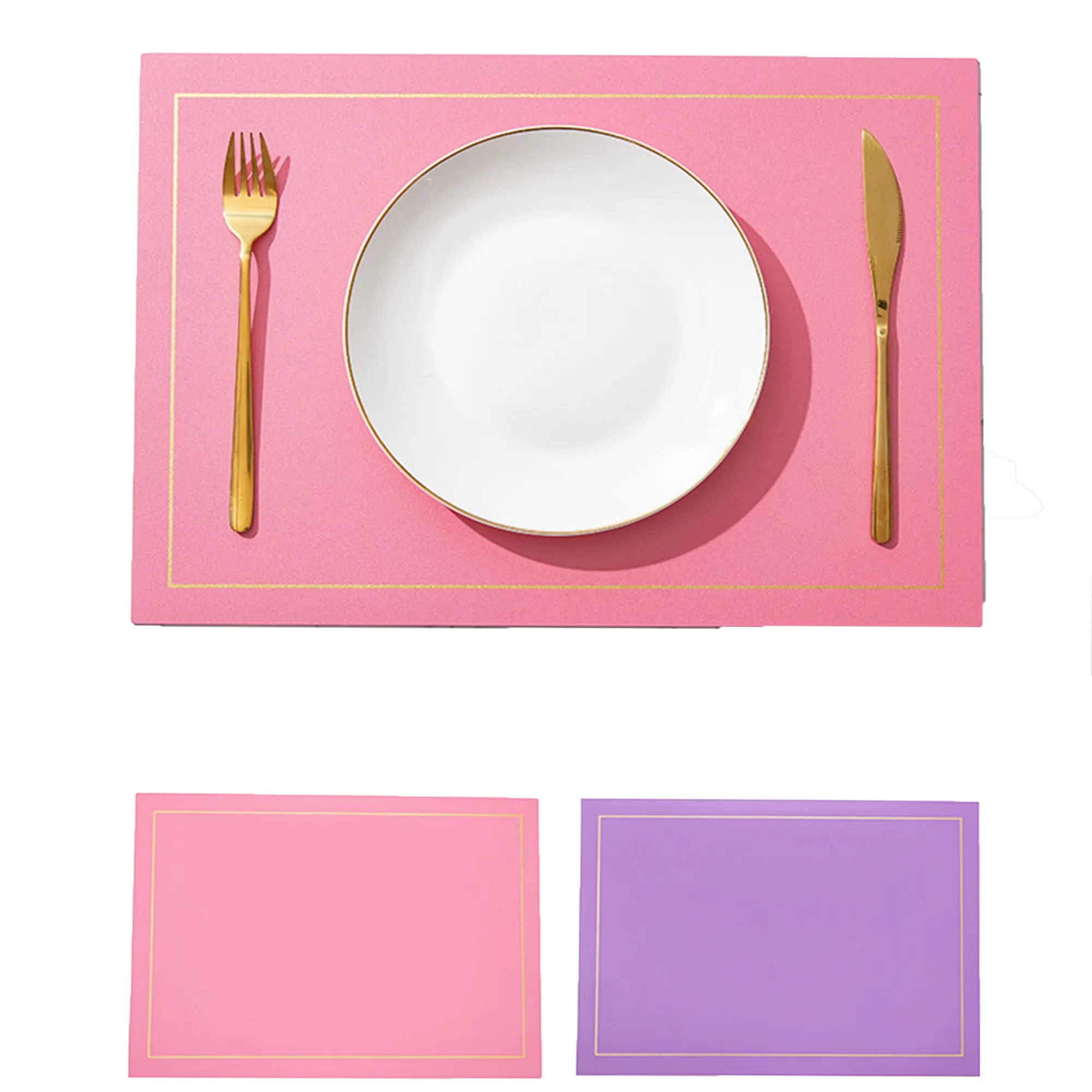 Square Leather Dining Mat 7