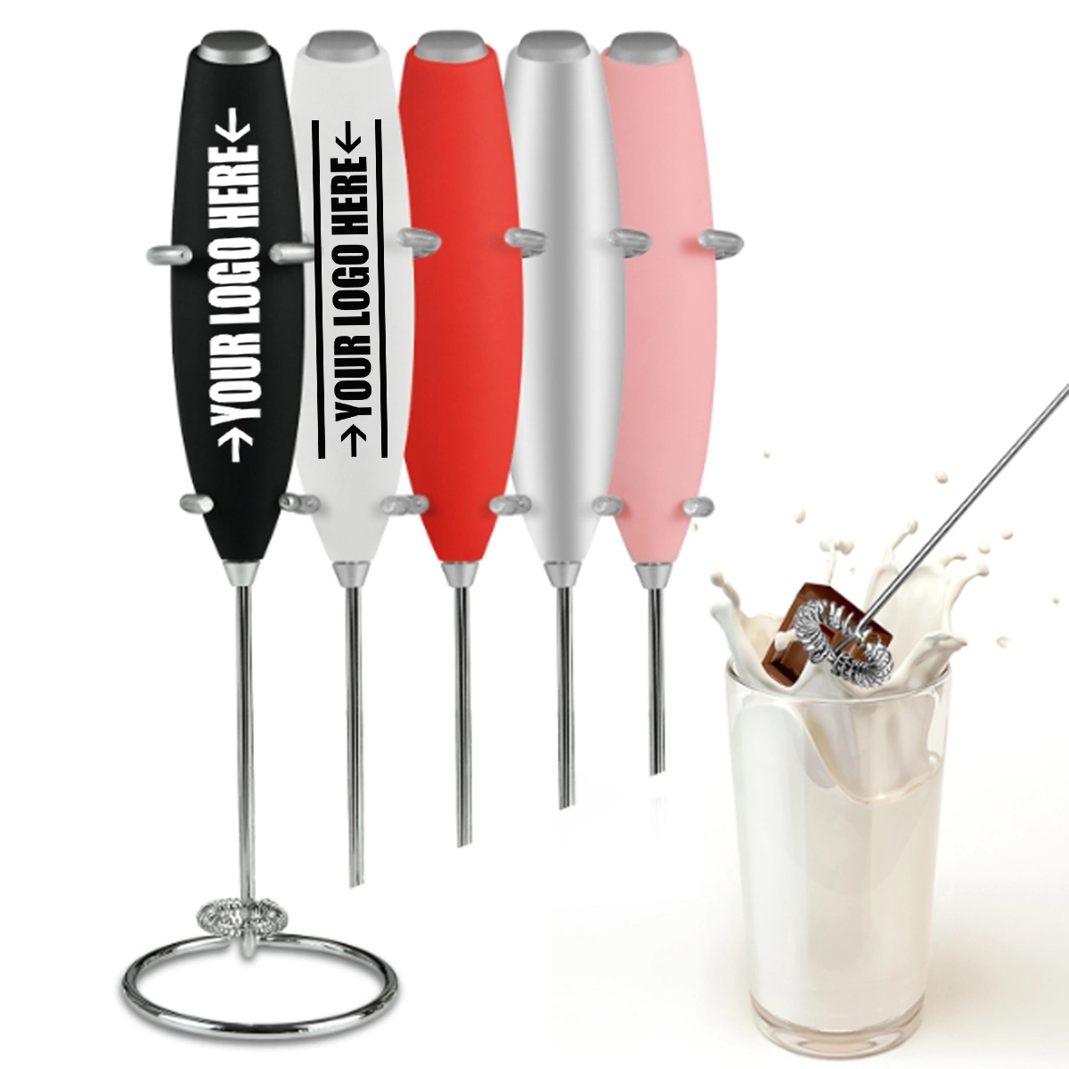 Custom Electric Powerful Milk Frother Handheld Foam Maker 5