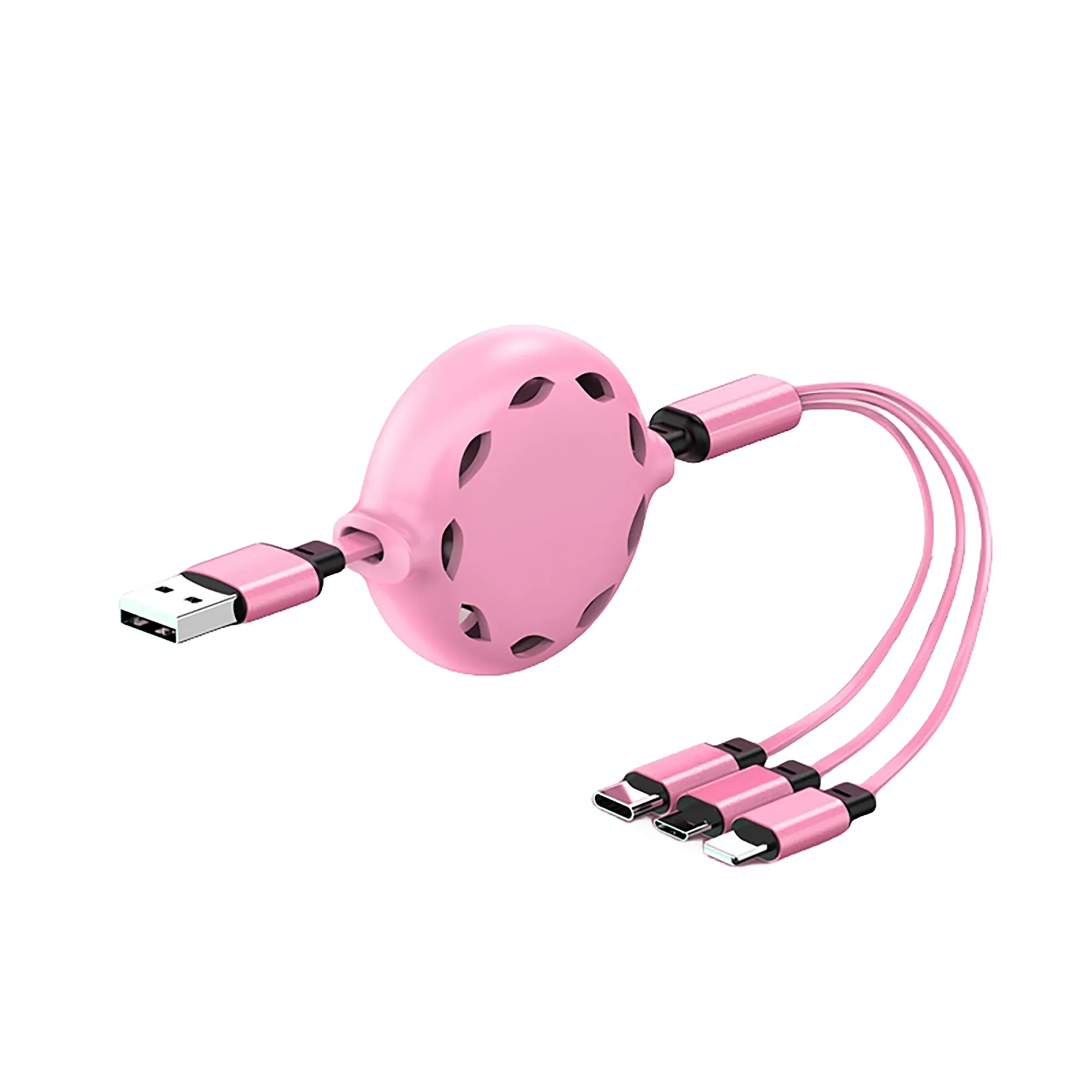 Custom Retractable 3in1 Multi USB Charging Cable 2A 4