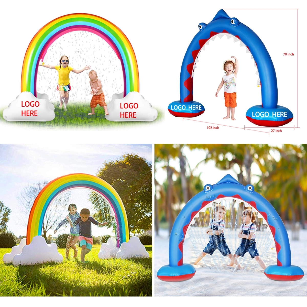 Inflatable Rainbow Sprinkler Summer Outside Water Toy 2