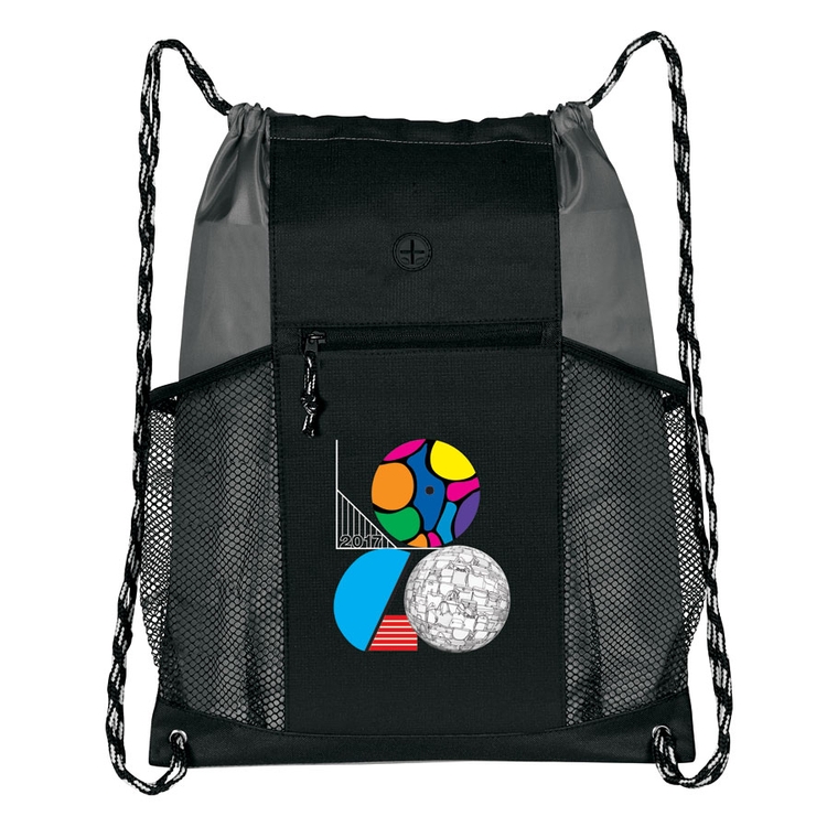 Two-Tone Multi-Pockets Drawstring Pack 2