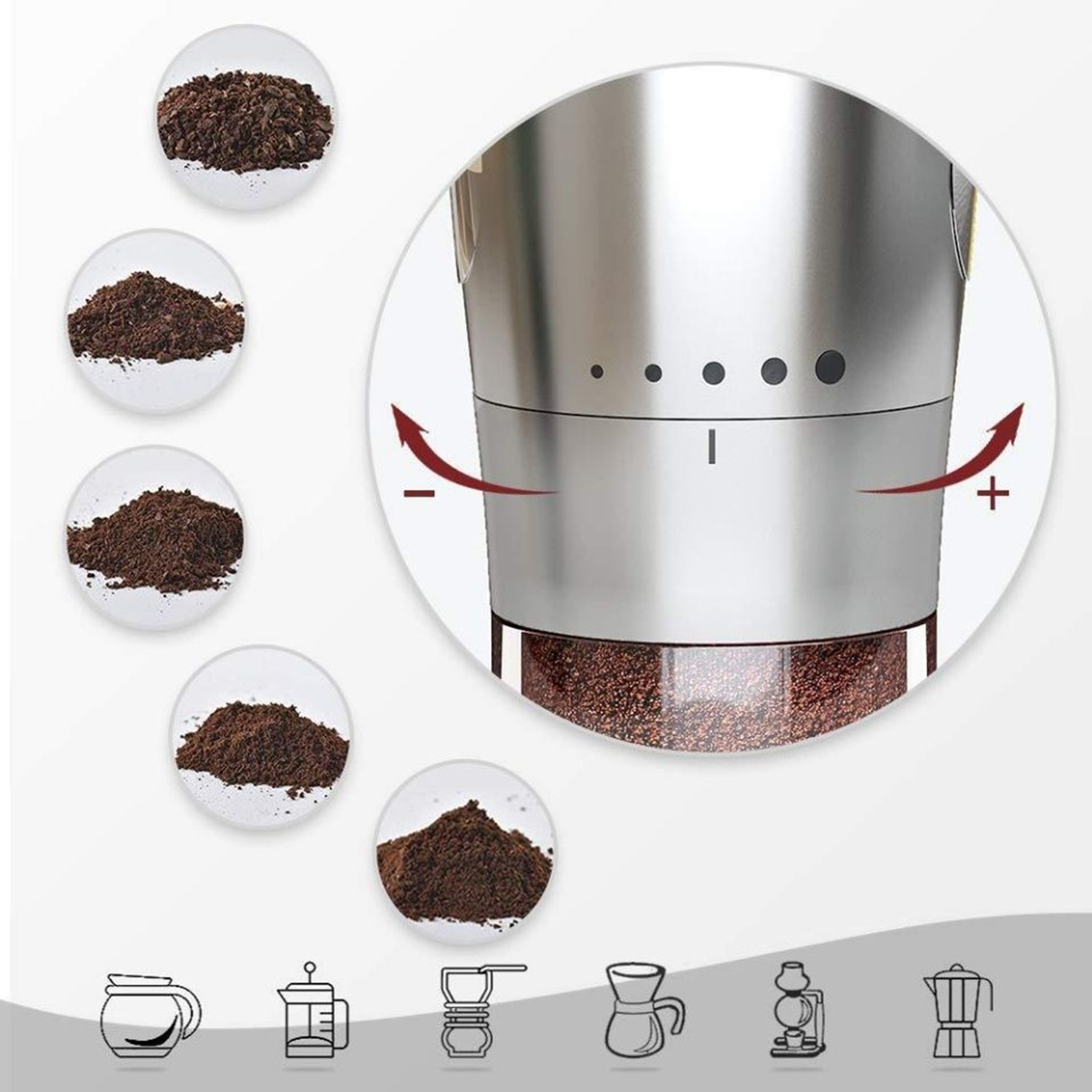 Portable Stainless Steel Hand Bean Grinder Coffee Mill 3