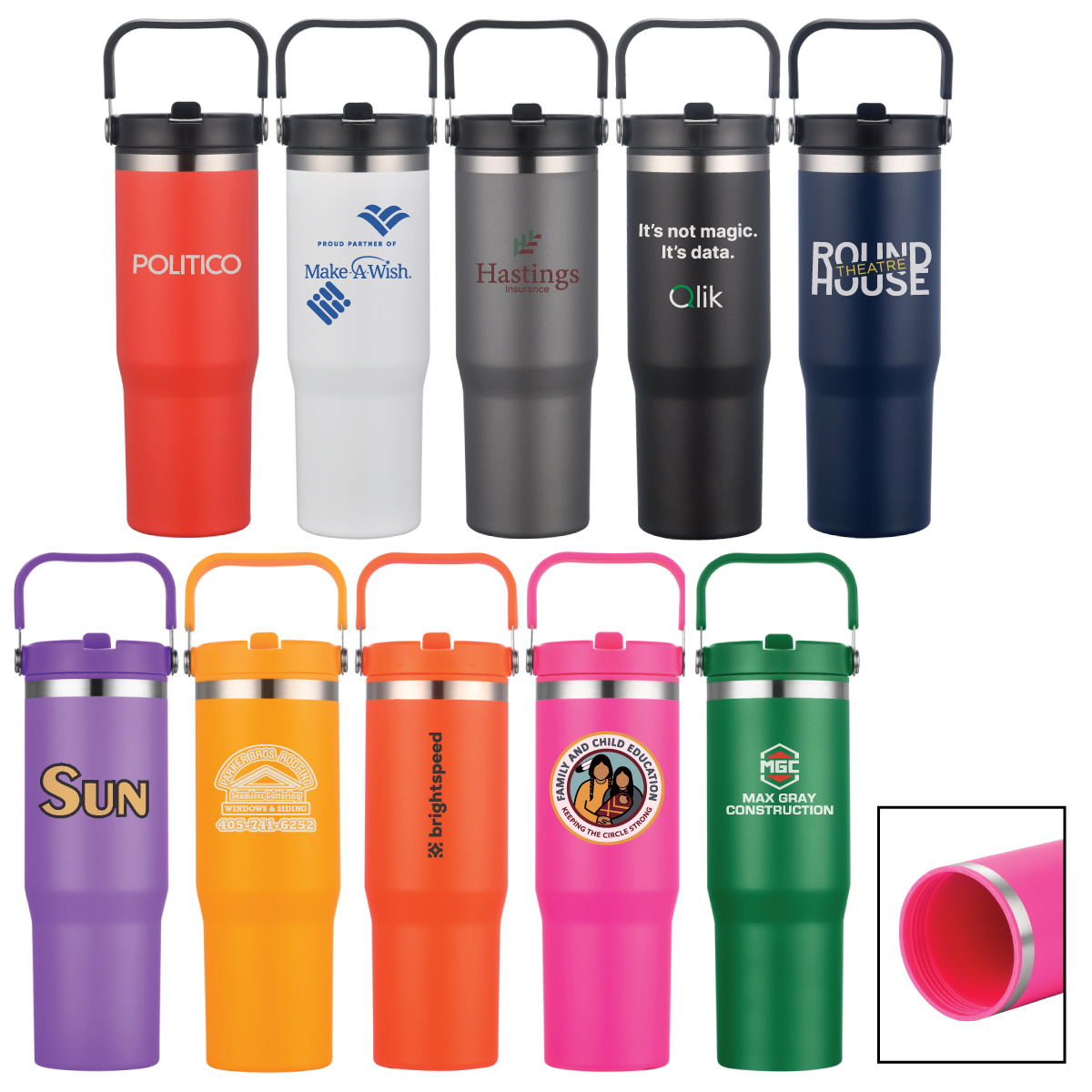 Falcon 30 oz. Double Walled Tumbler w/Handle 1