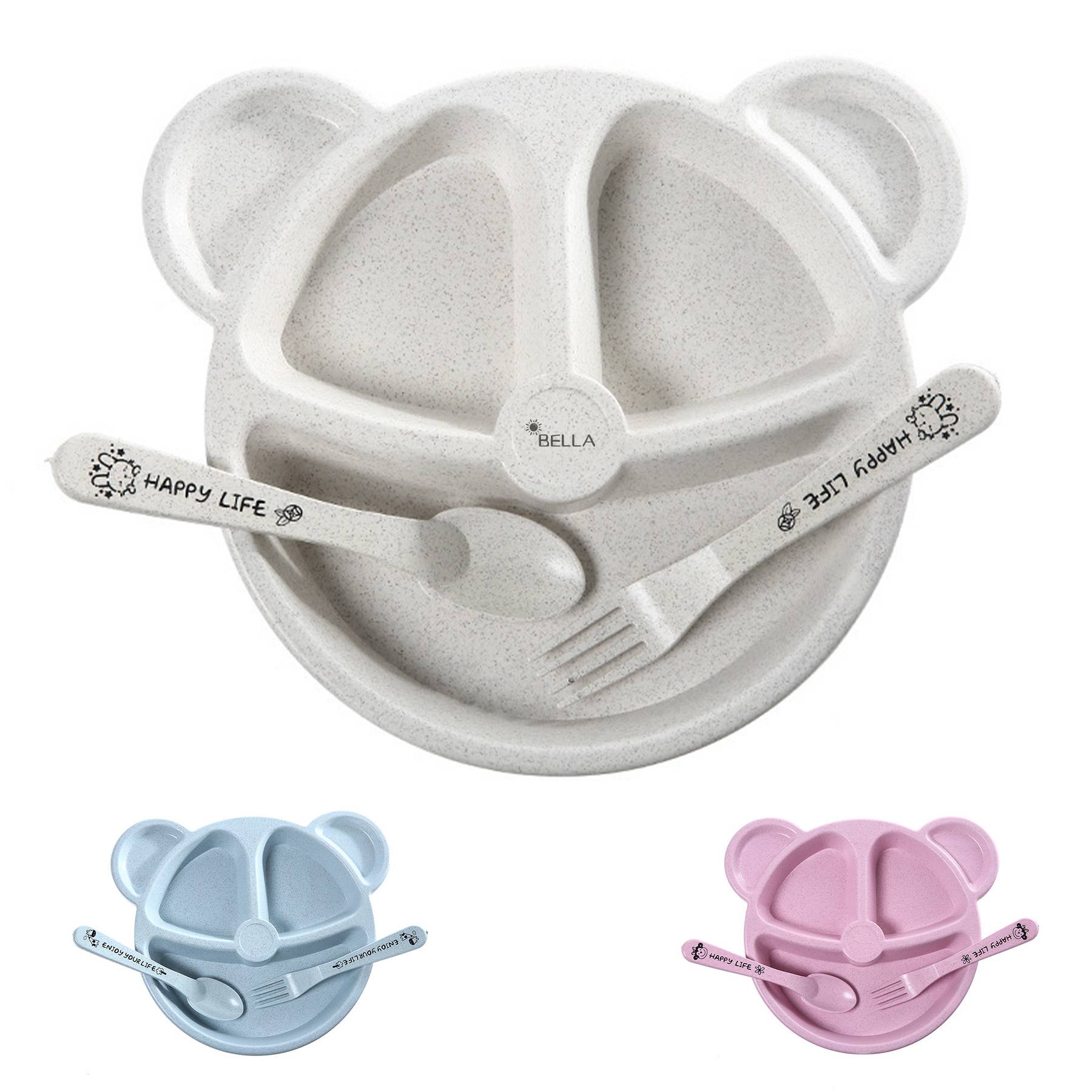 Plastic children's compartment dinner plate 1